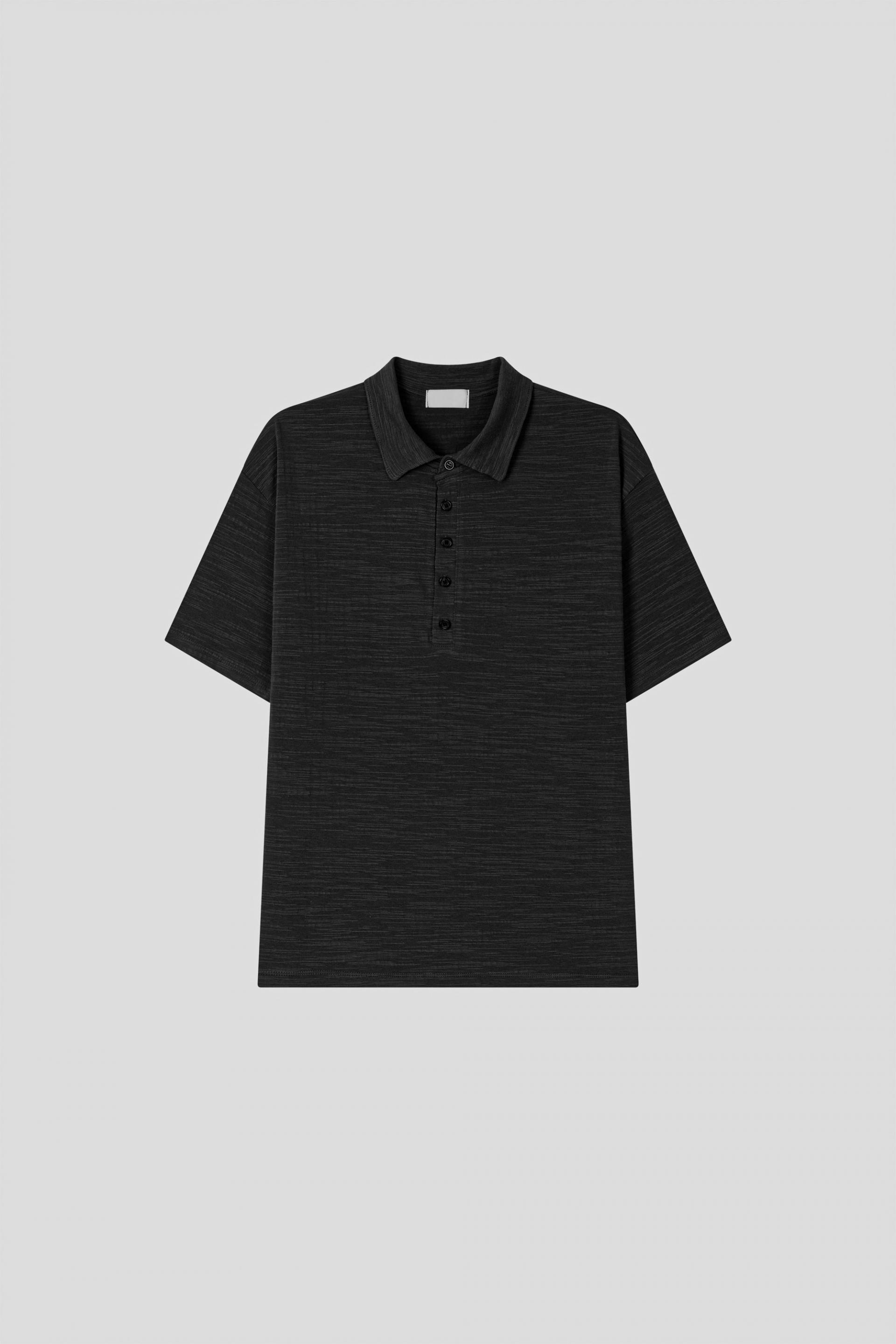 Slub collar half t