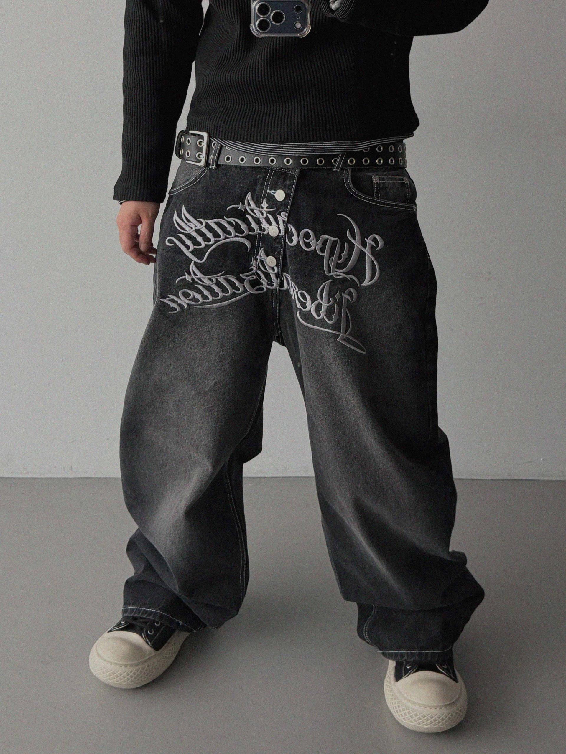 Libera embroidered denim pants