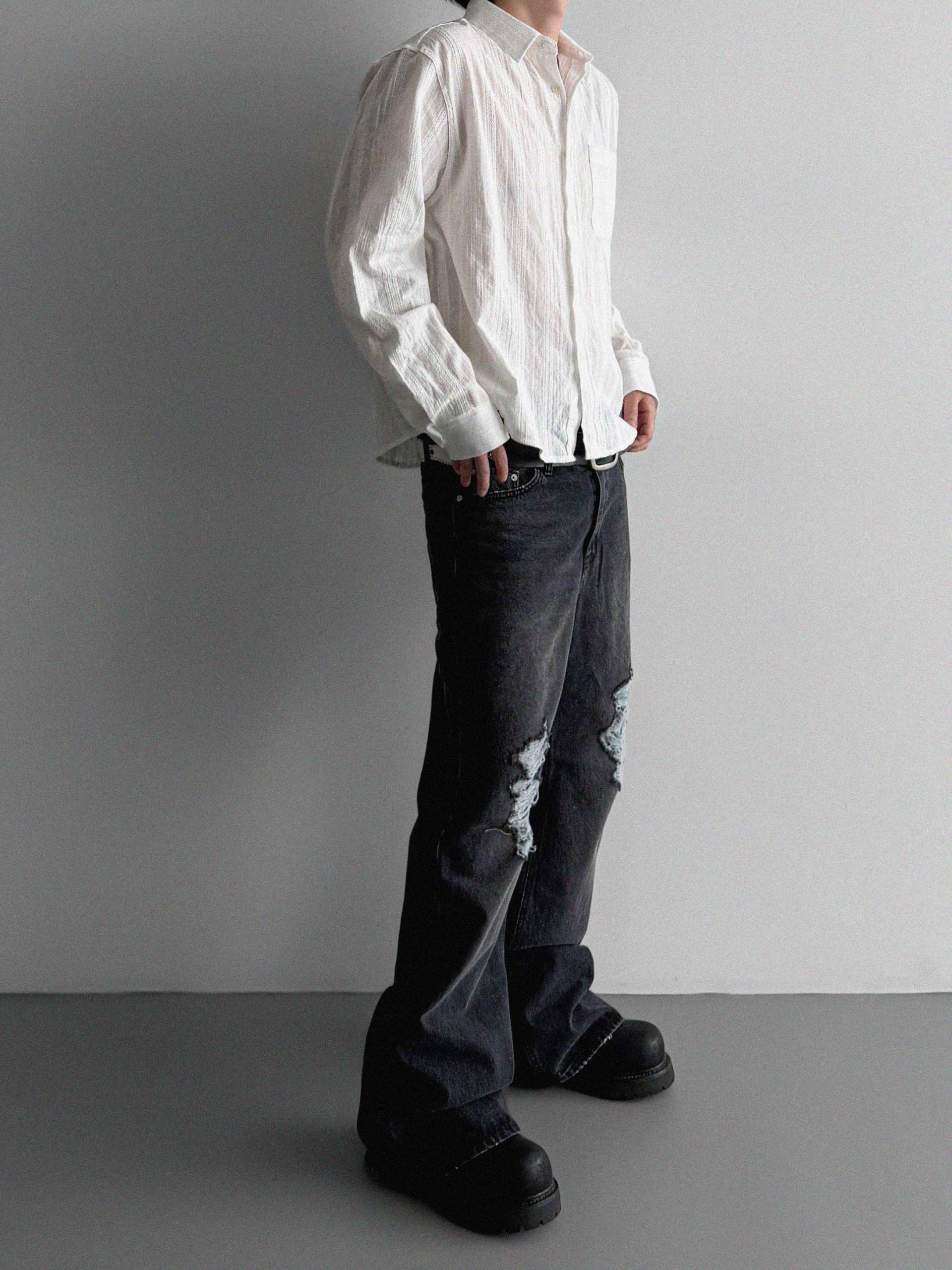 Dress crop shirt