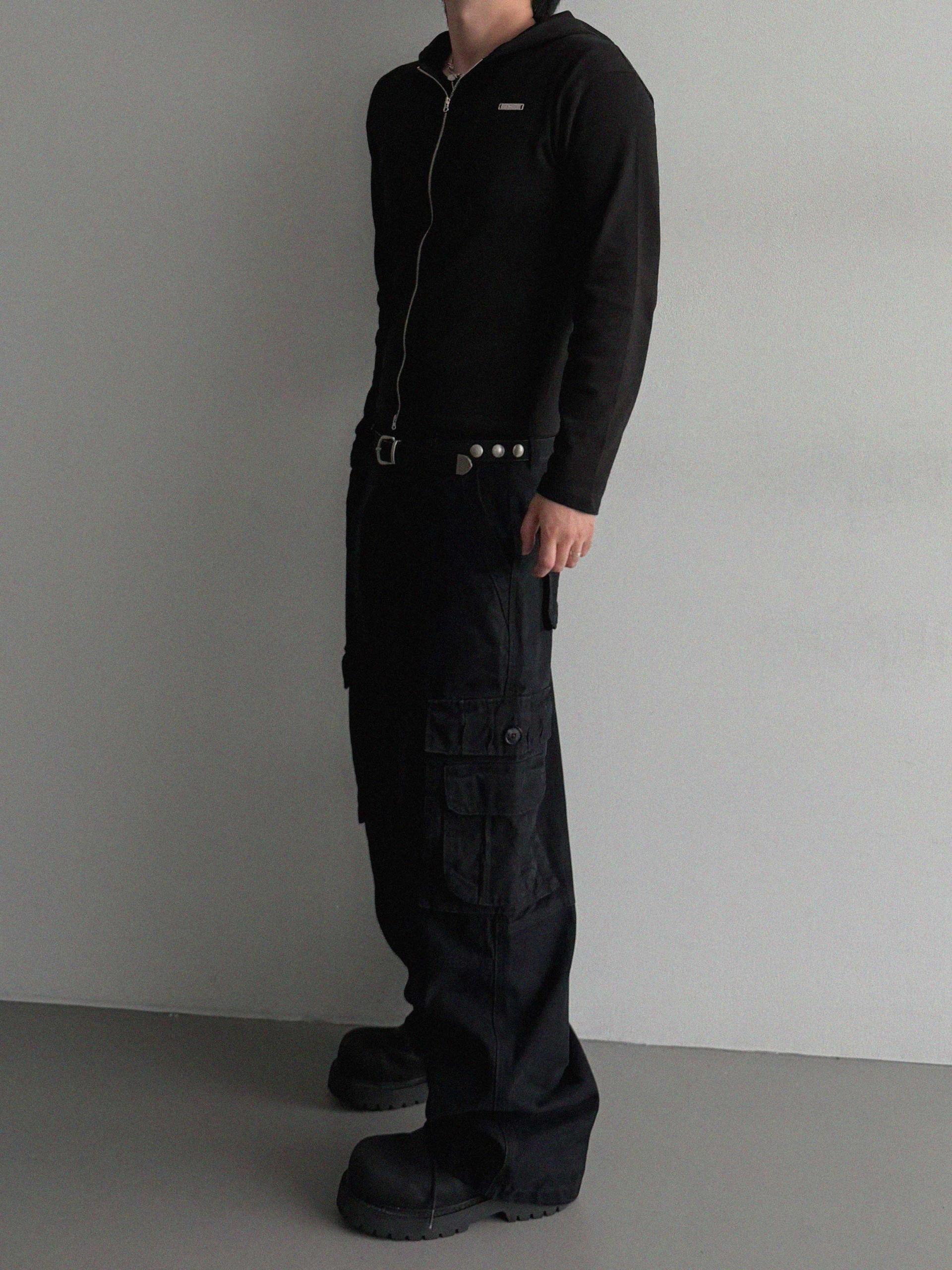 Ampty dyeing wide cargo pants