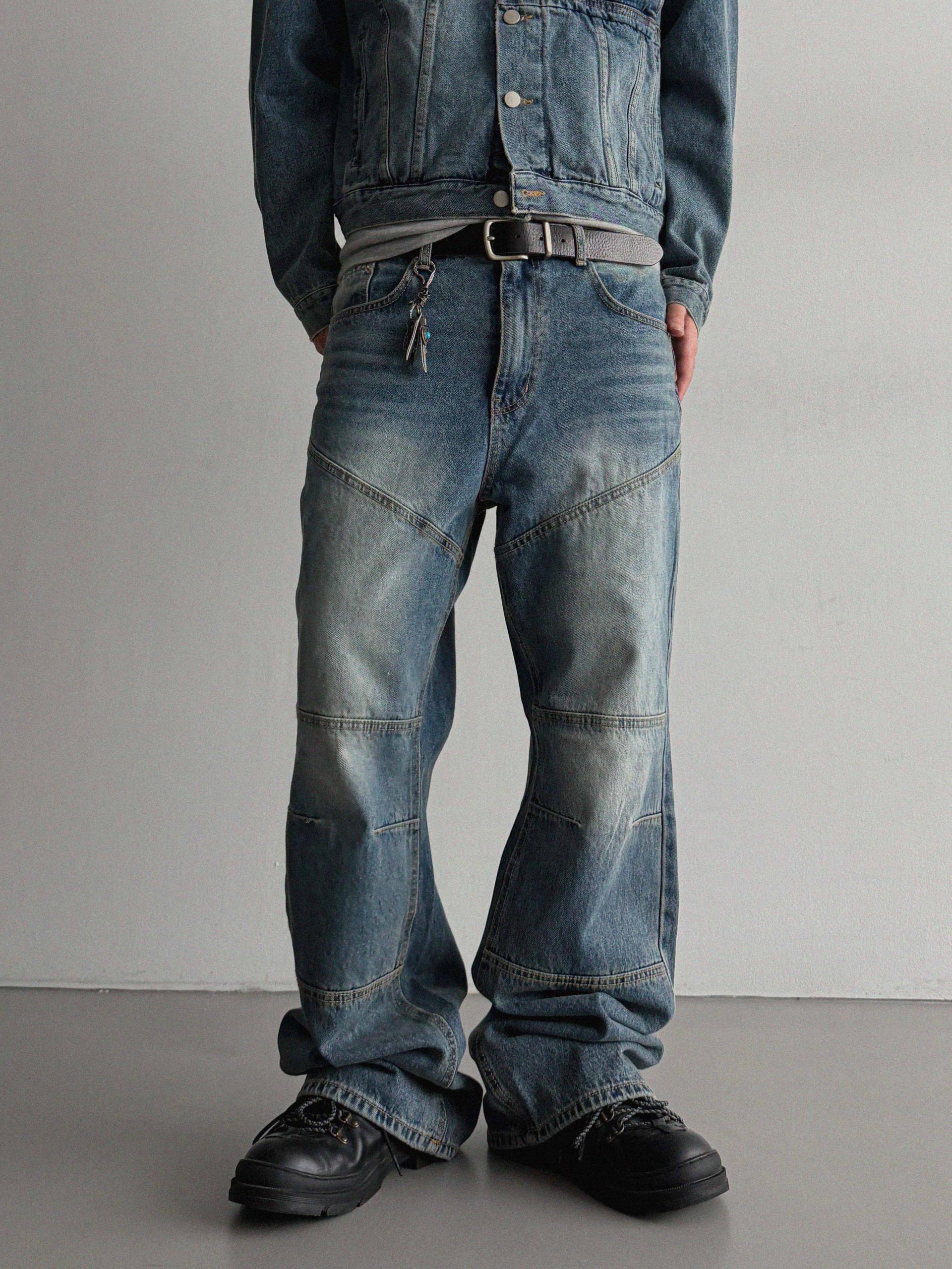 Mabel panel biker flare denim pants
