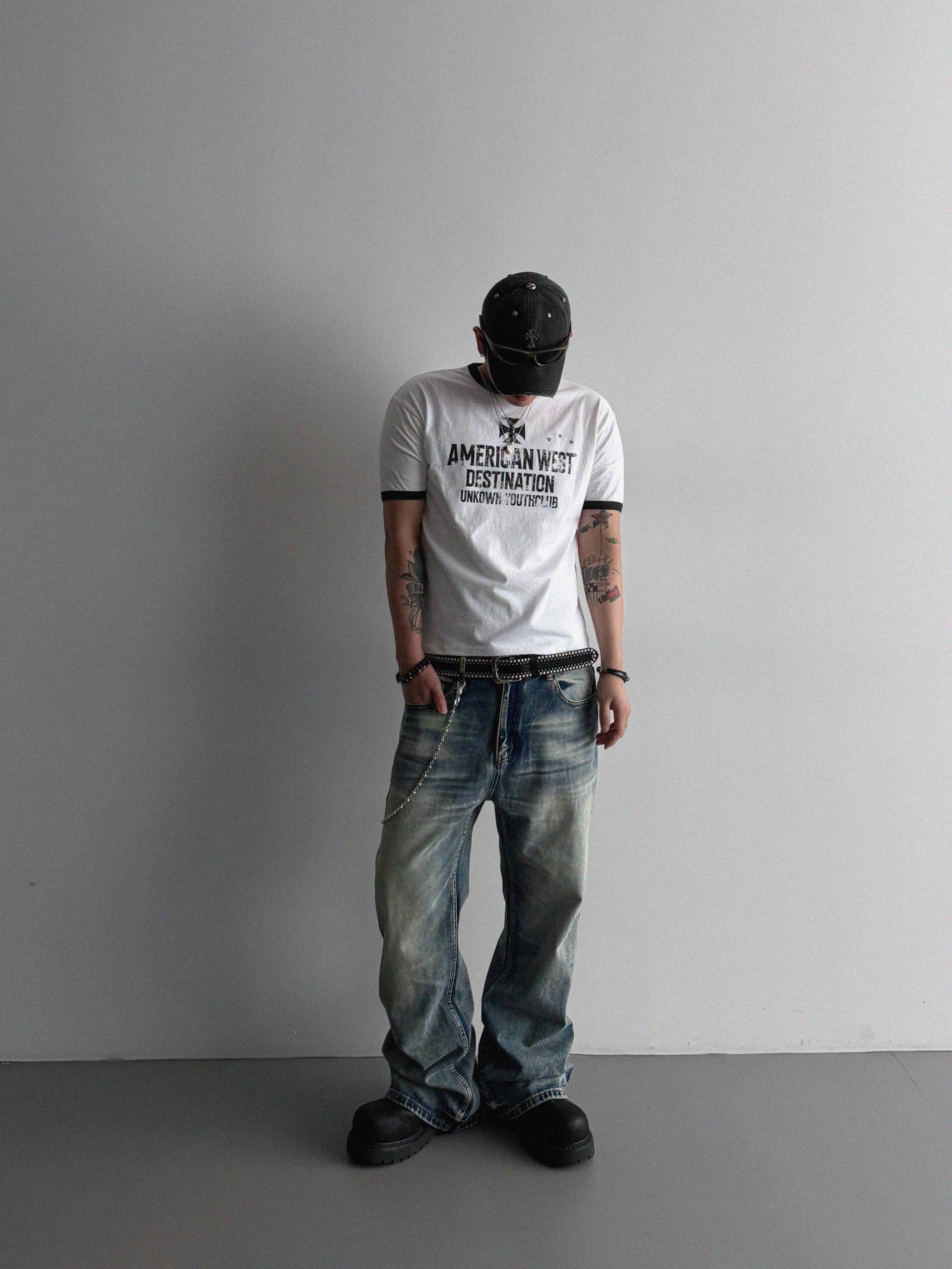 Mobe sand flare denim pants