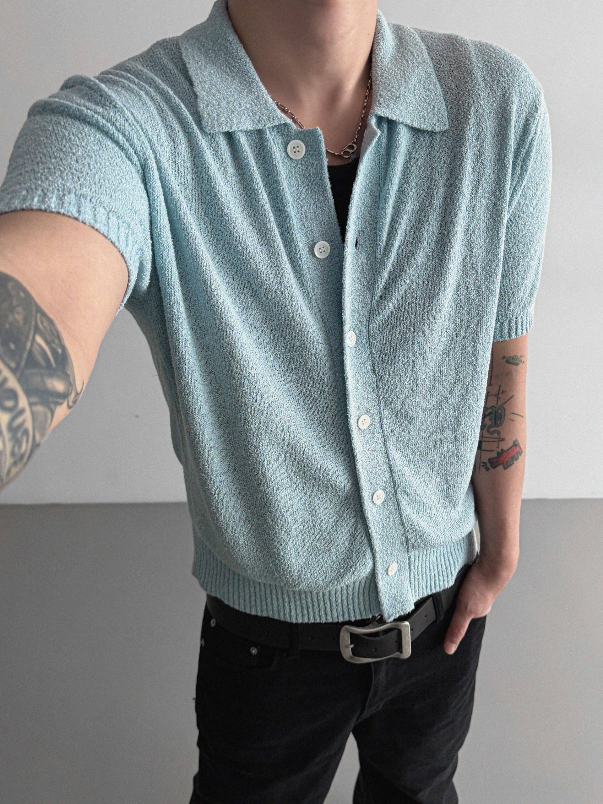 Boksaci boucle half cardigan