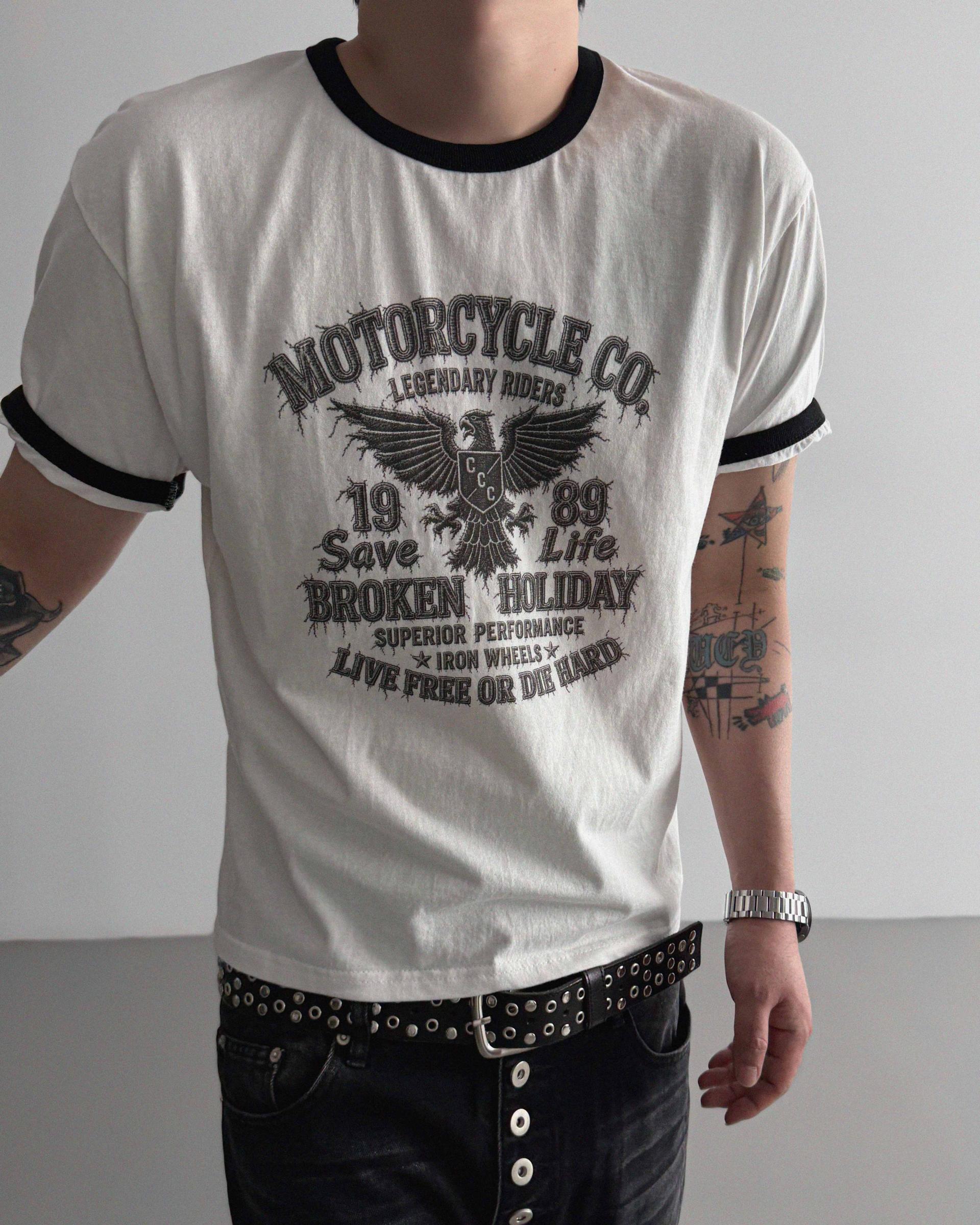 Moto ringer crop half t