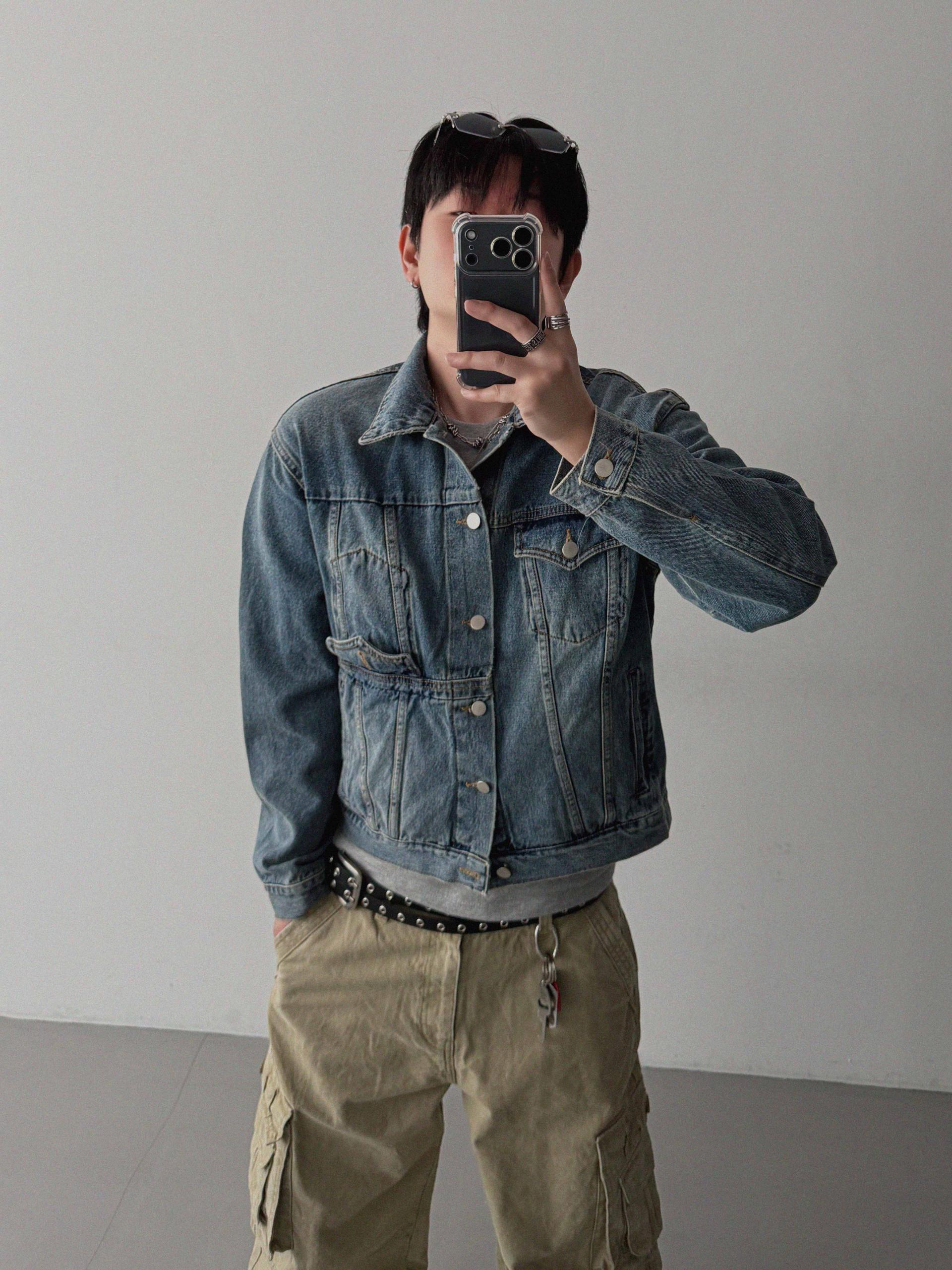 Mabel reverse crop denim jacket