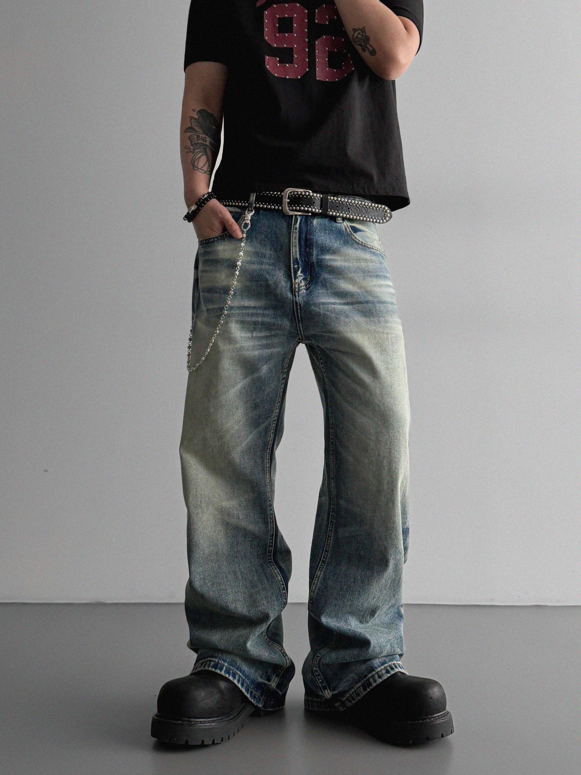 Mobe sand flare denim pants