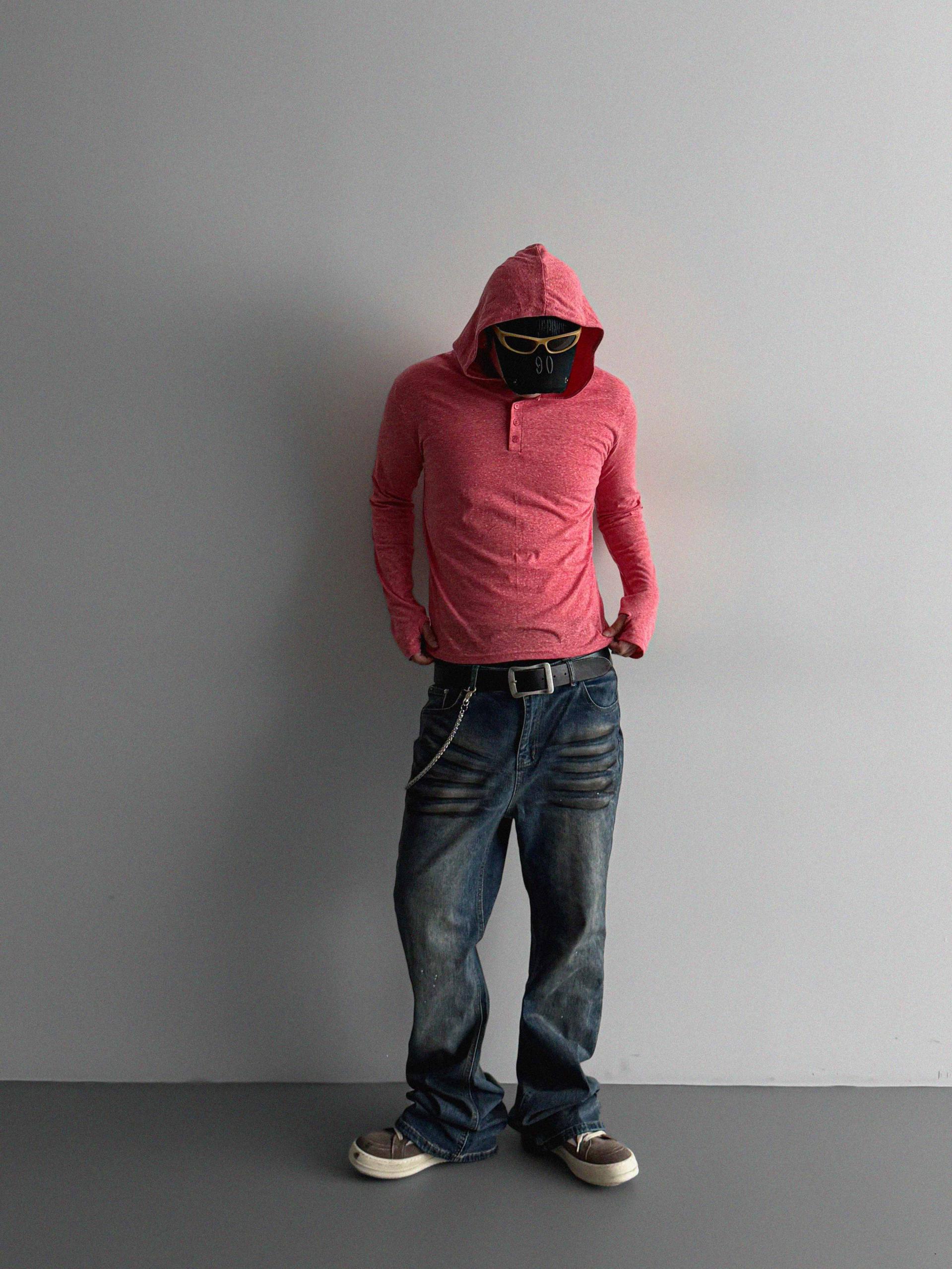 Dirty washed sagging flare jeans