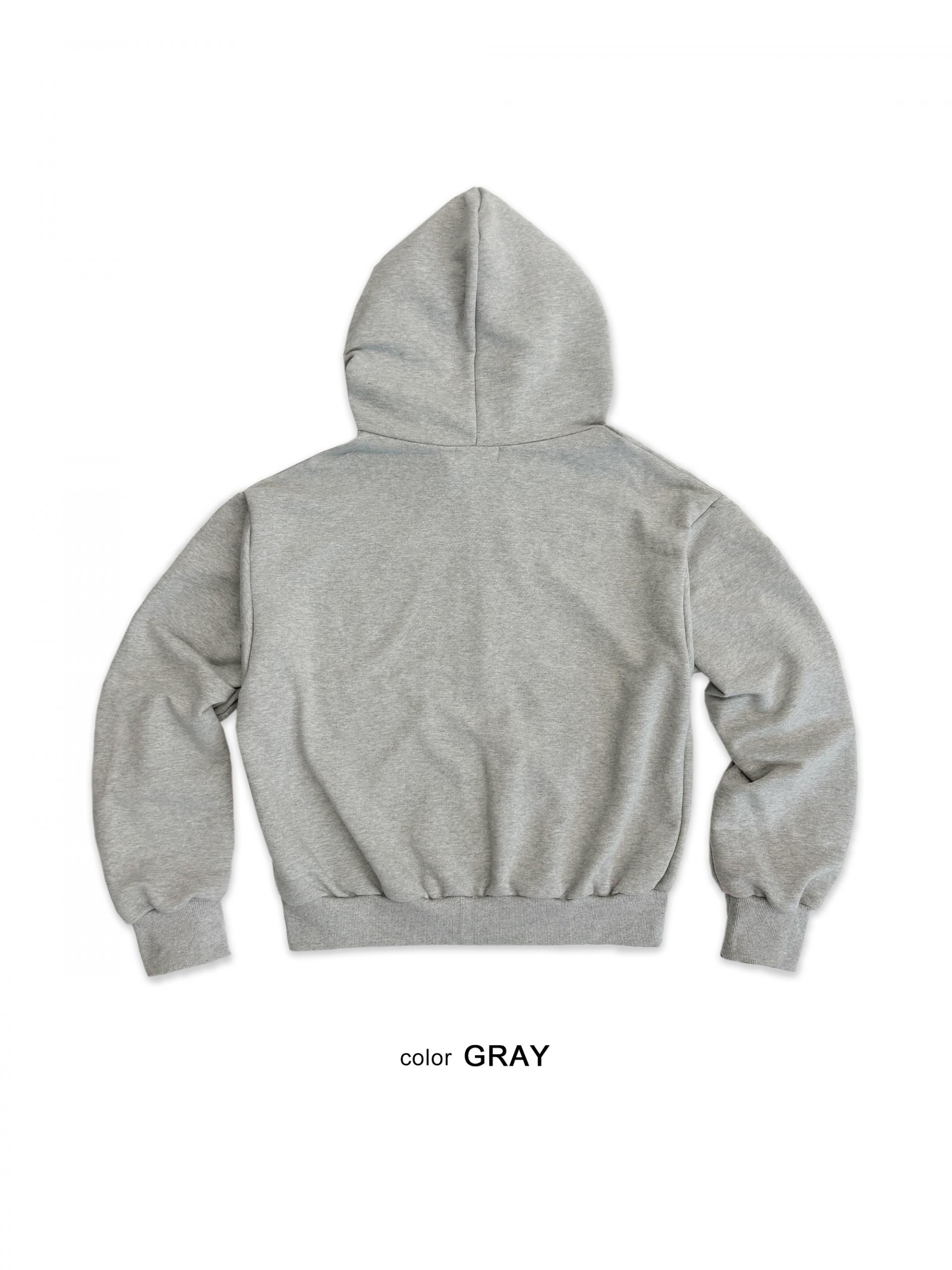 Broken eyelet crop hoodie zip-up