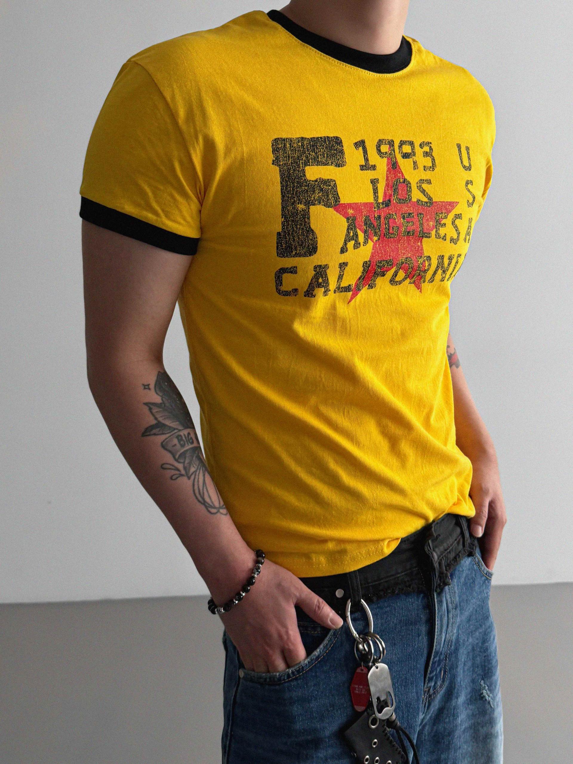 Retro star muscle ringer half t