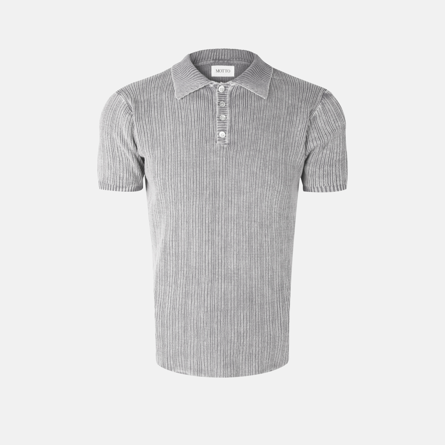 Garments ribbed collar muscle half T