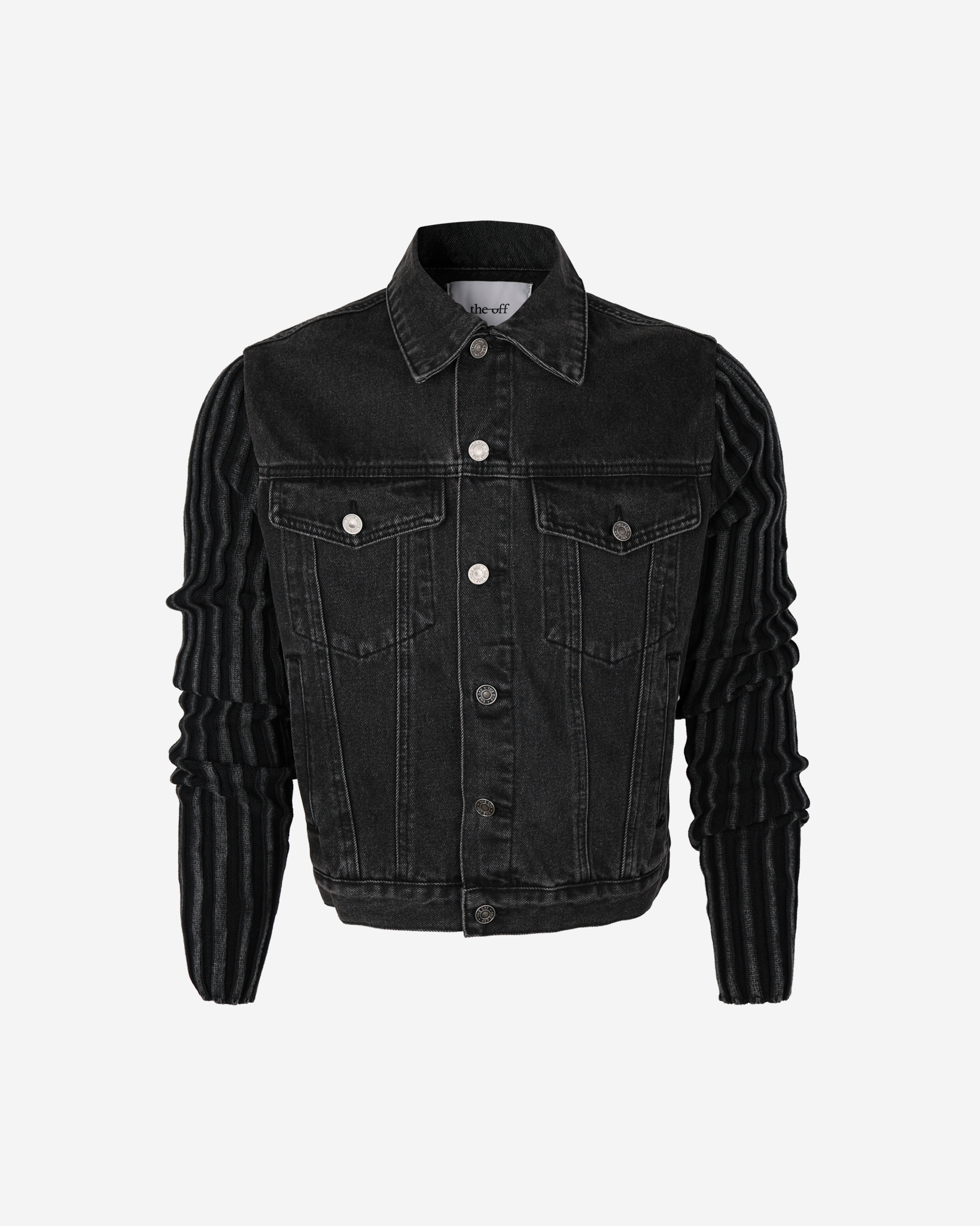 Shadow knit denim crop jacket