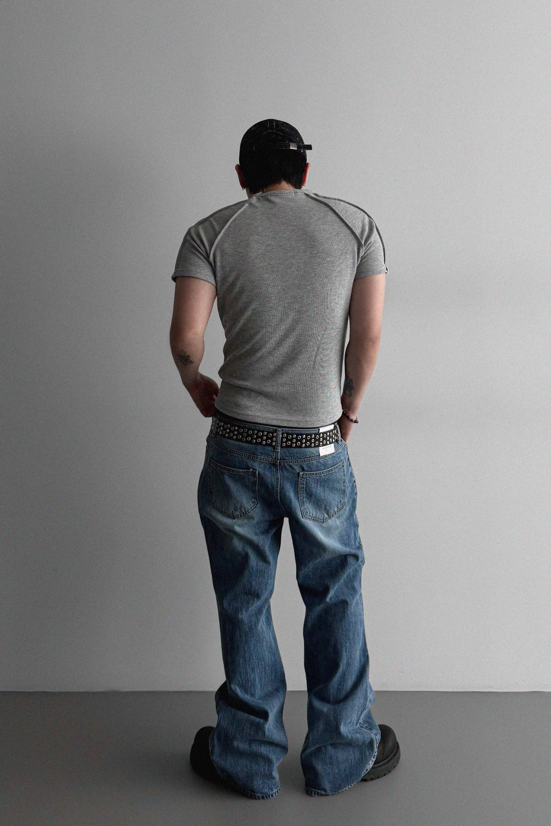Graysh blue flared jeans