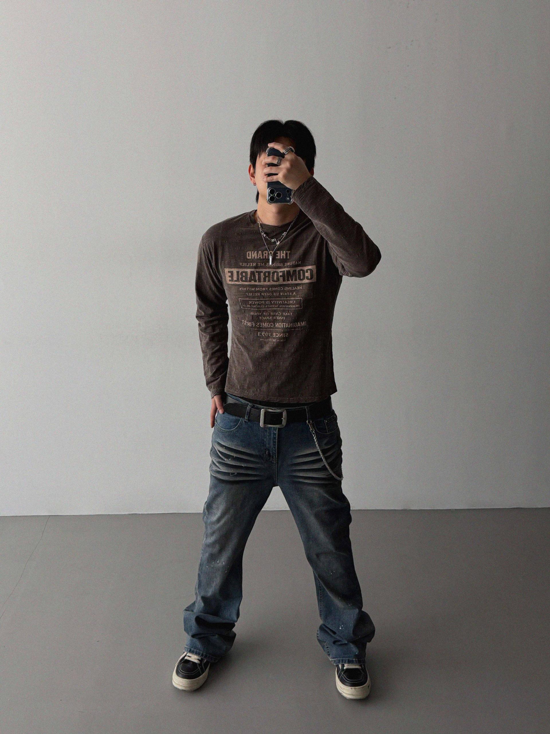 Comfort pigment slub slim t