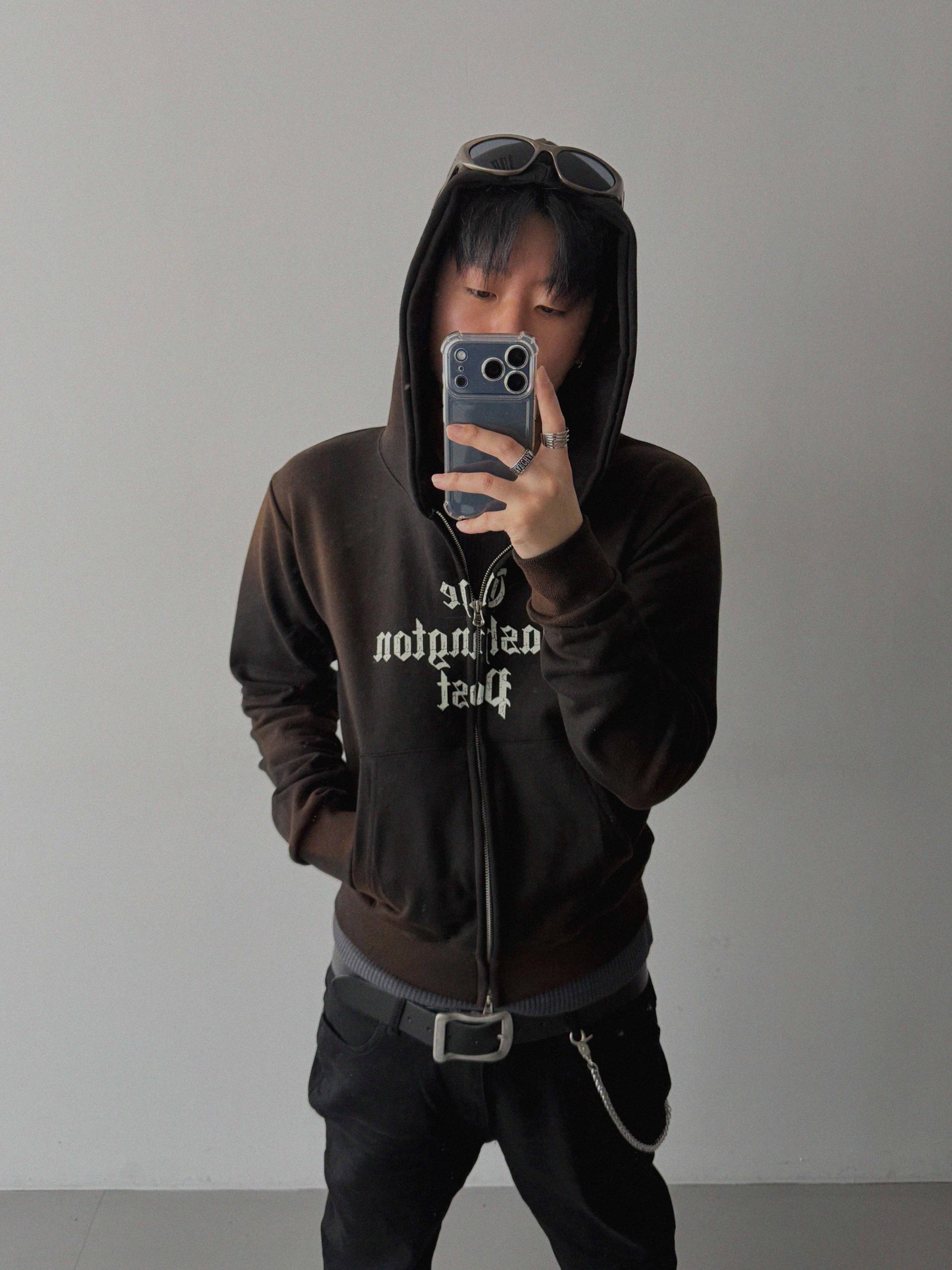Washington crop hoodie zip-up