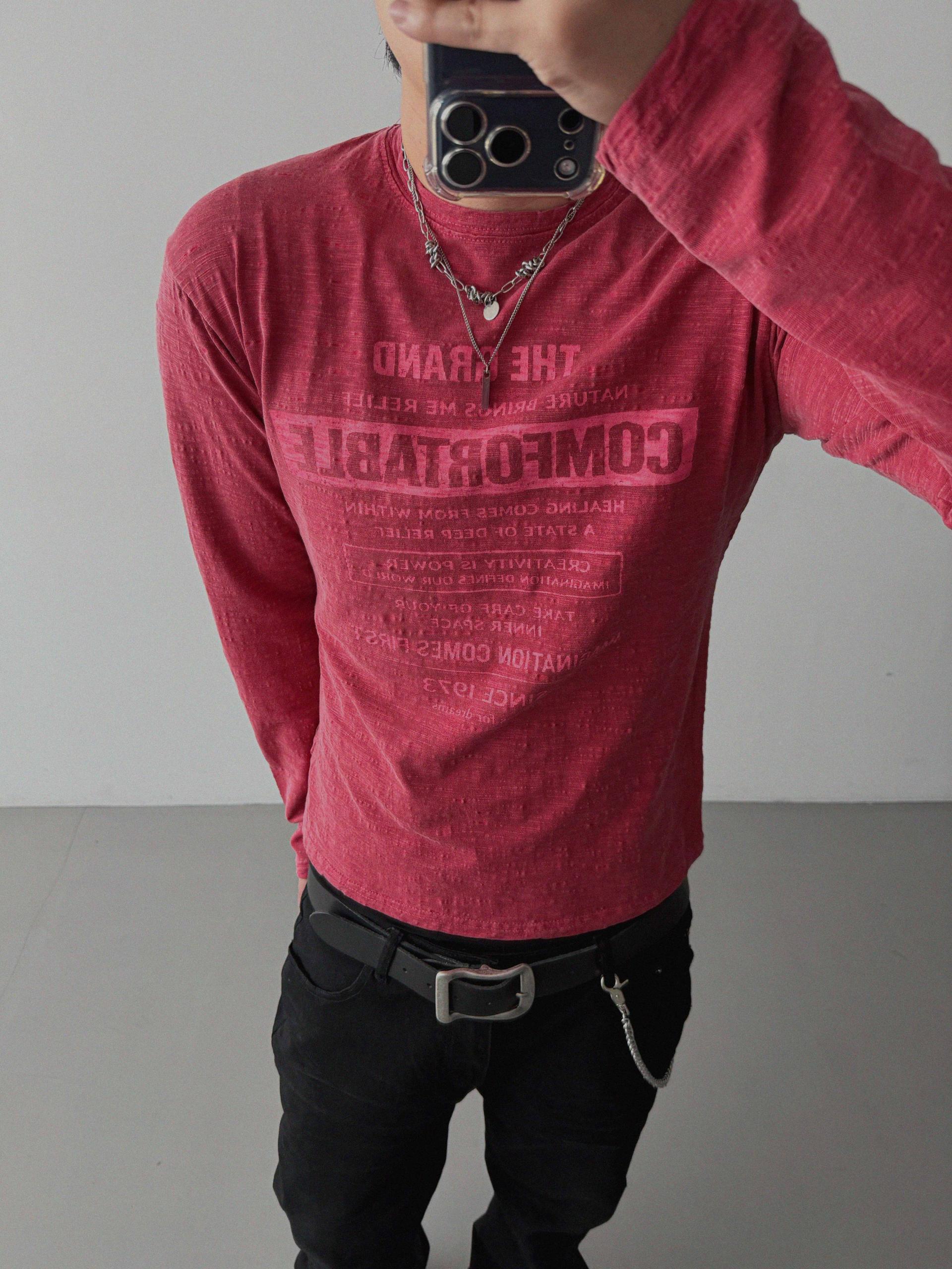 Comfort pigment slub slim t