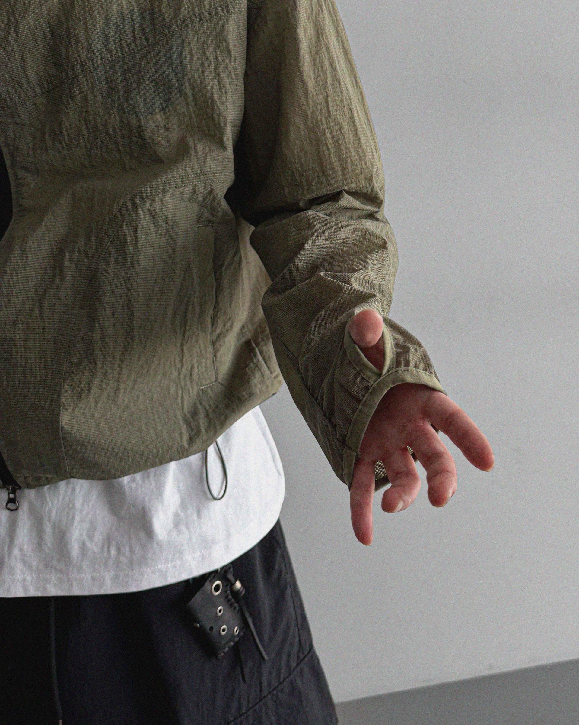 Summer diagonal zipper hood jacket