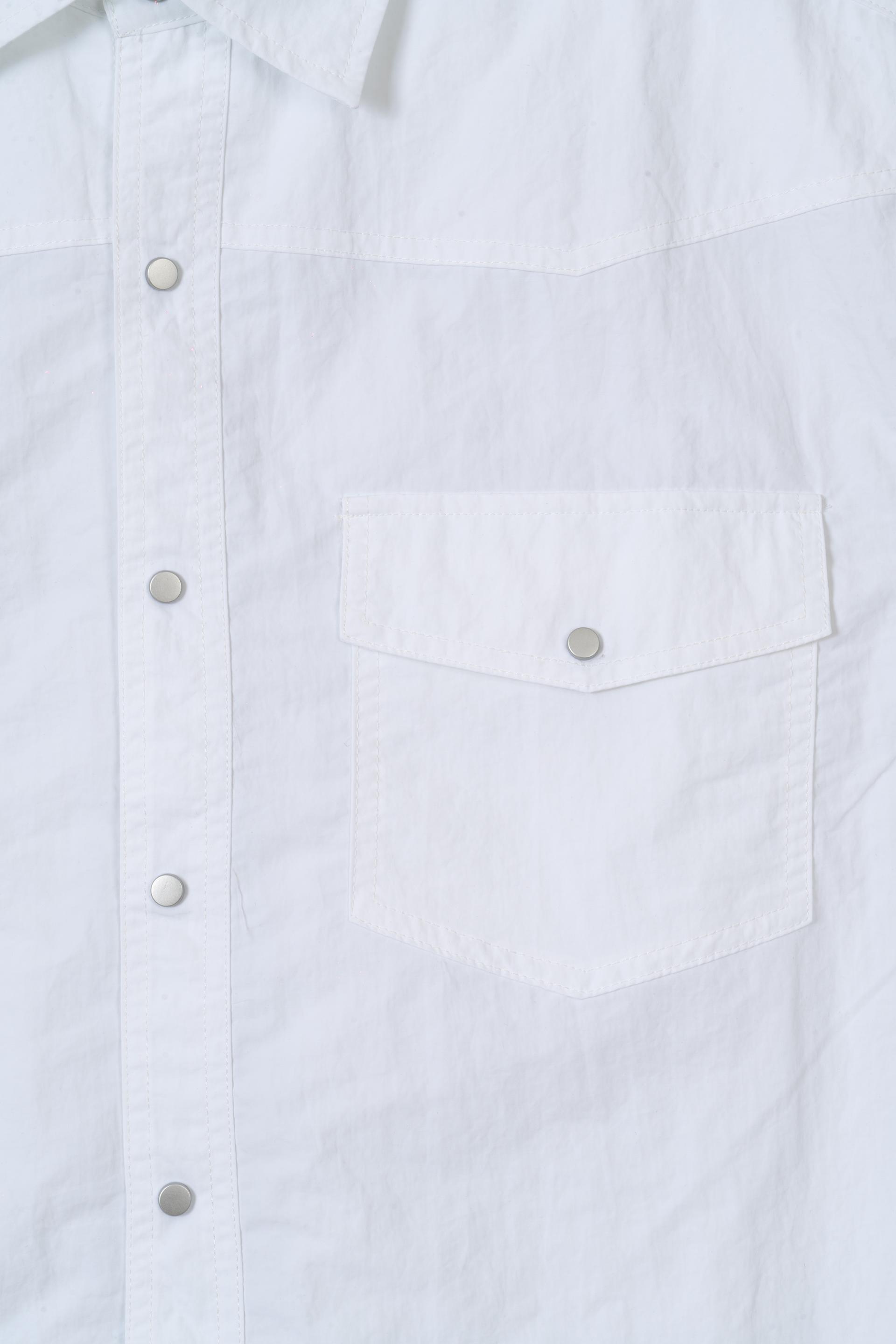 Muscle fit nylon crop shirt