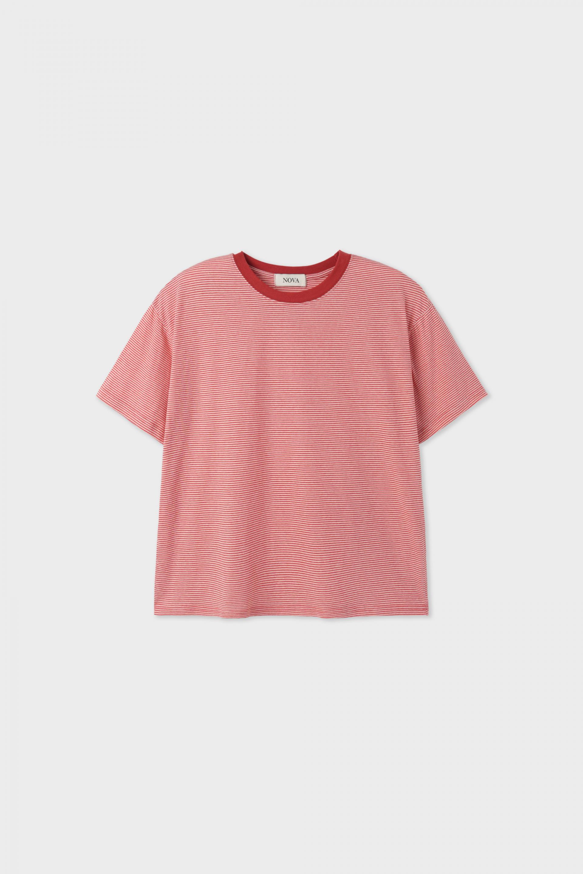 Stripe ringer crop half t