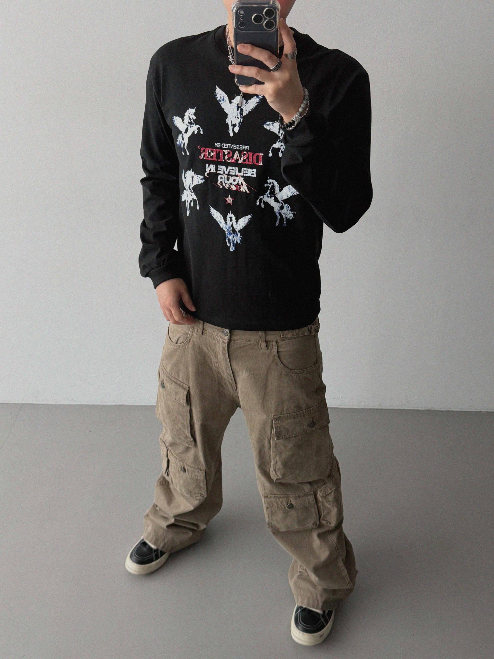 Block cargo wide pants