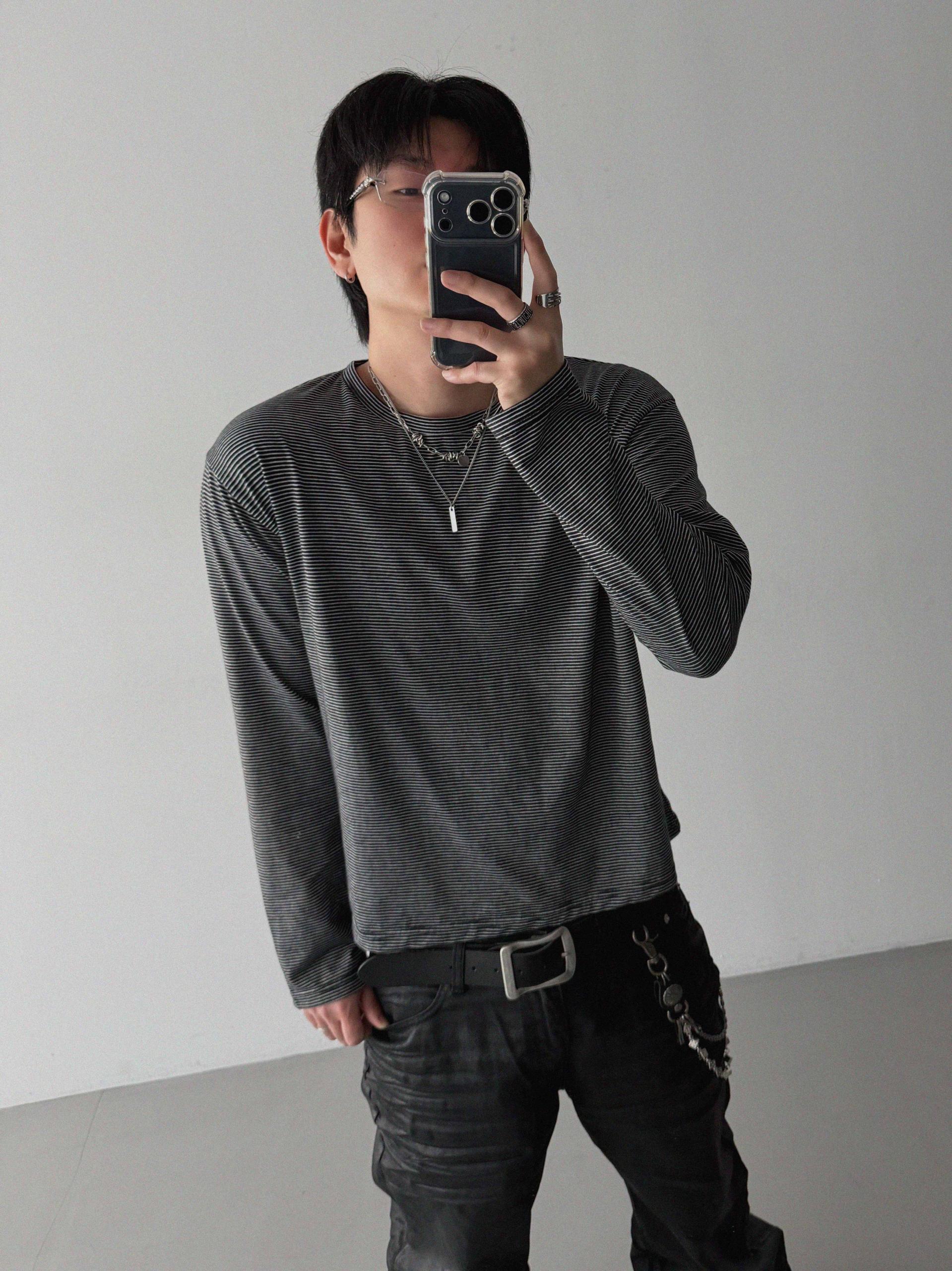 Embo coated semi flare pants