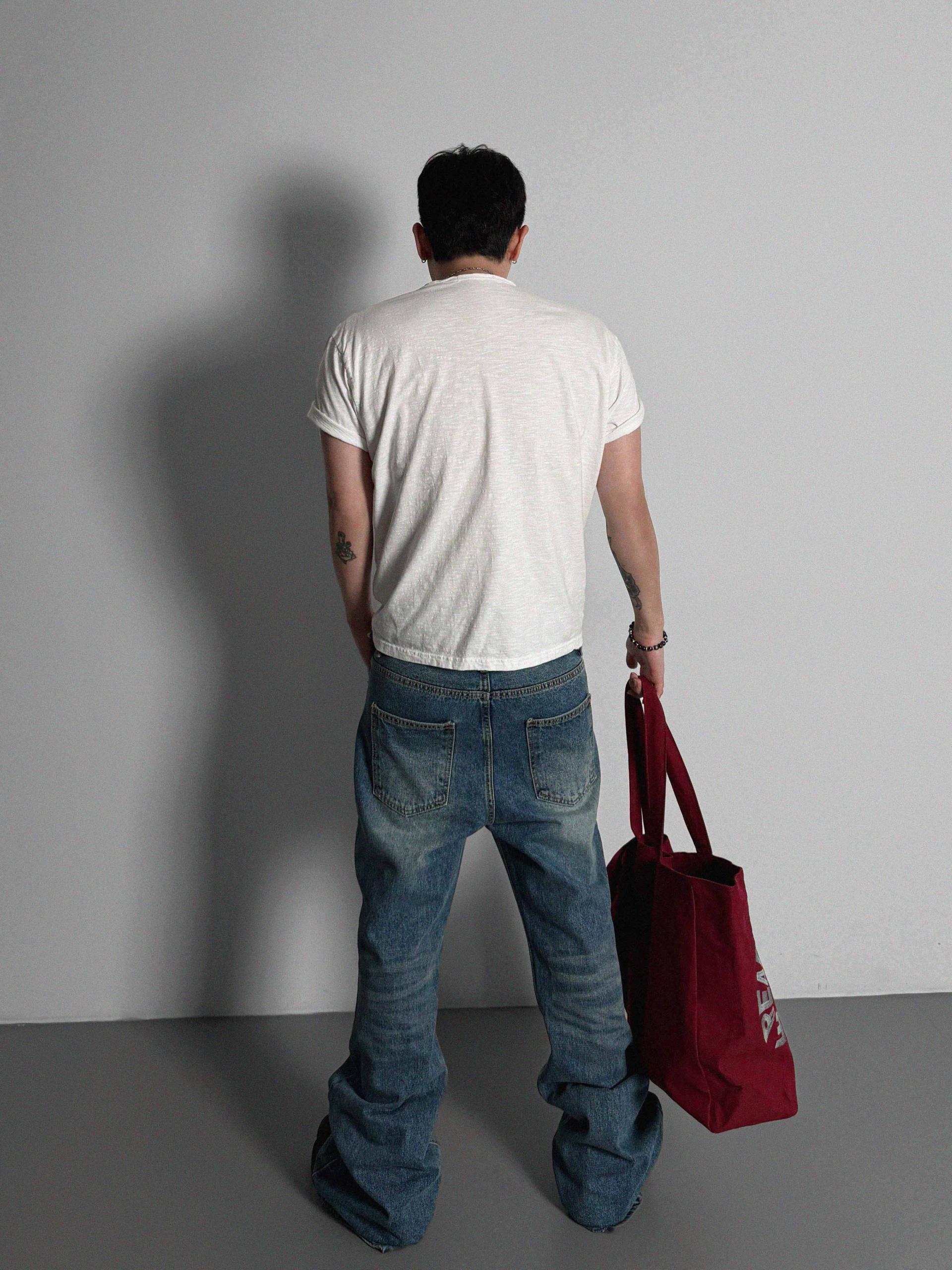Slab cut u-neck half t