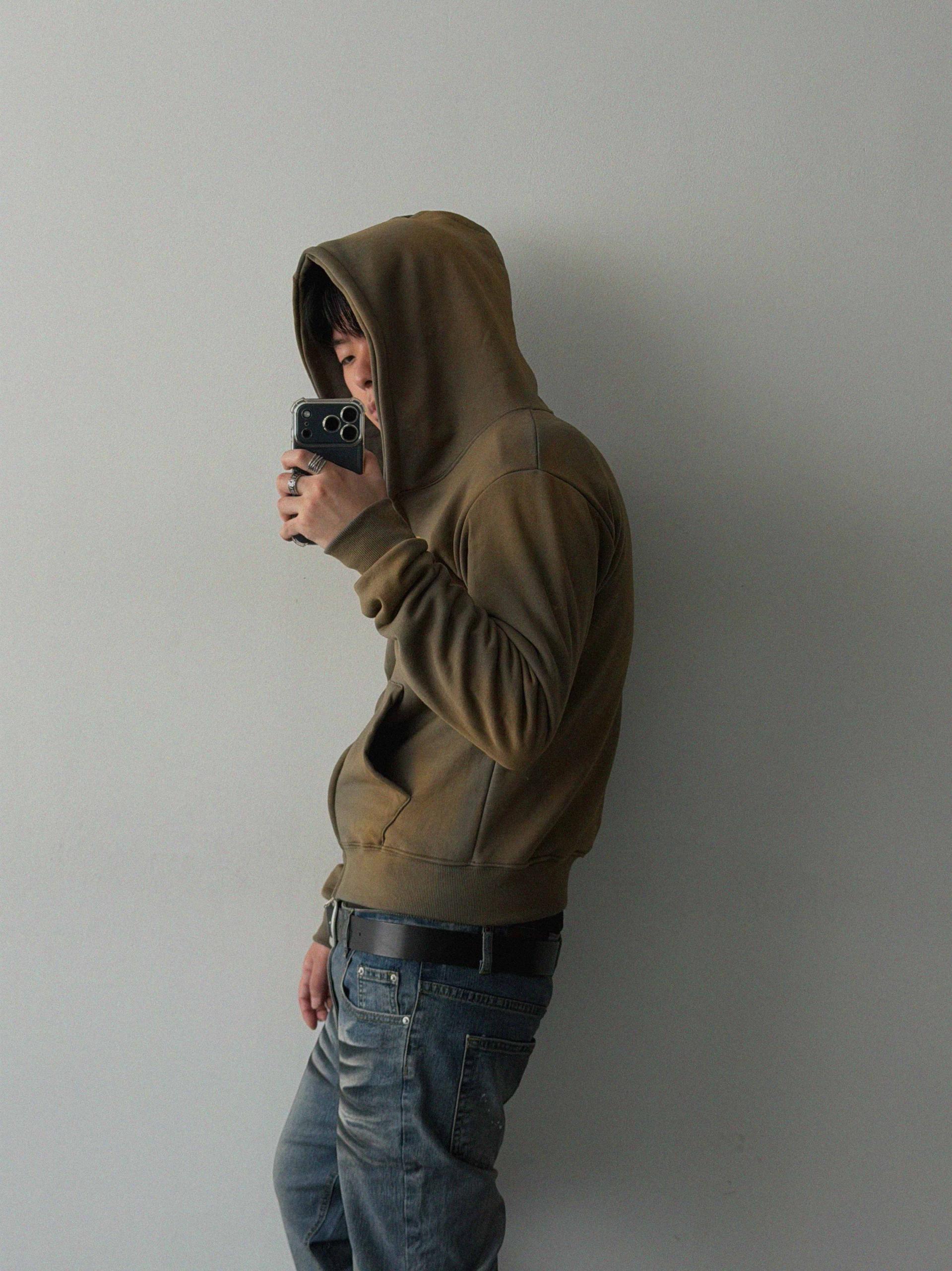 Washington crop hoodie zip-up