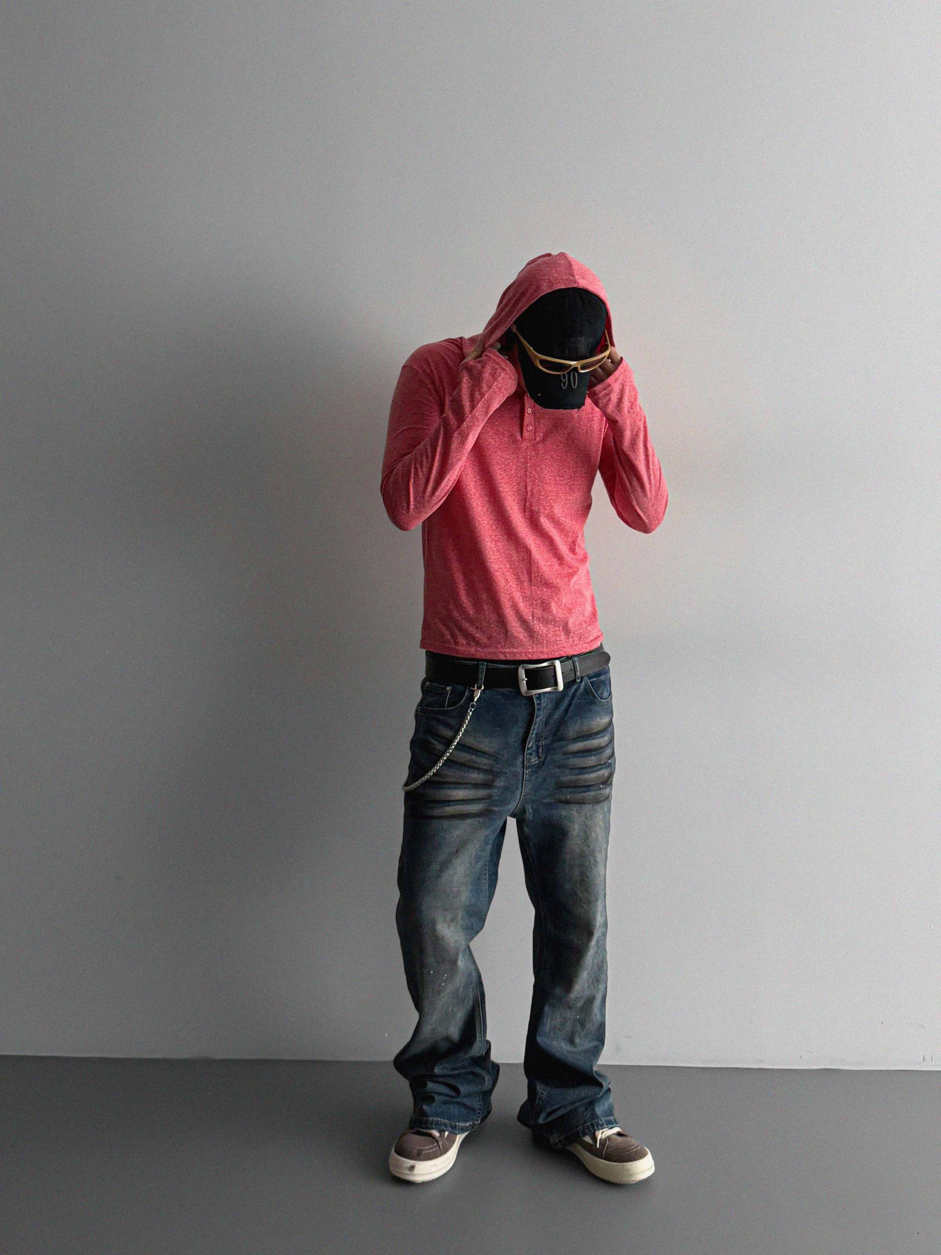 Dirty washed sagging flare jeans