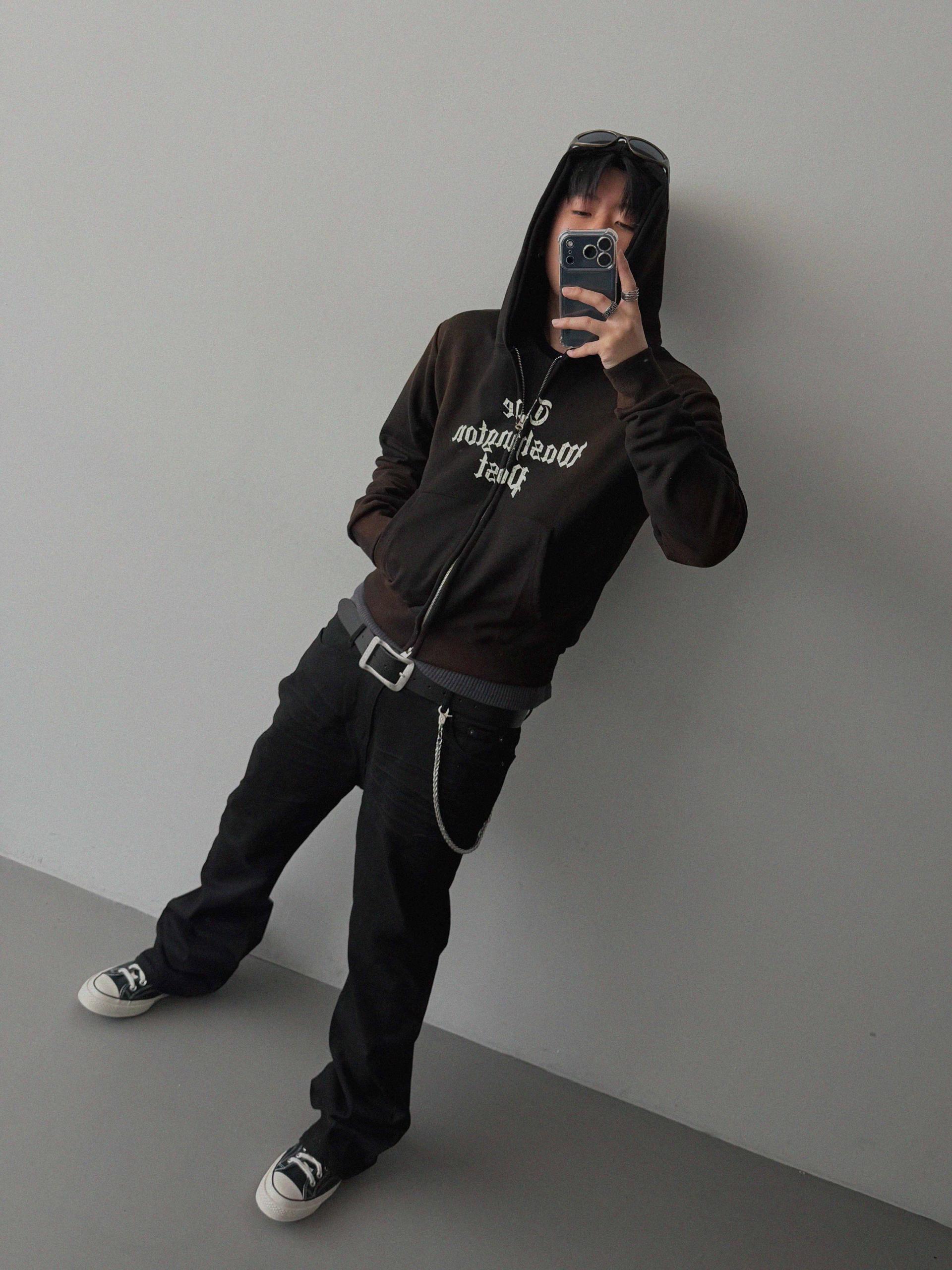 Washington crop hoodie zip-up