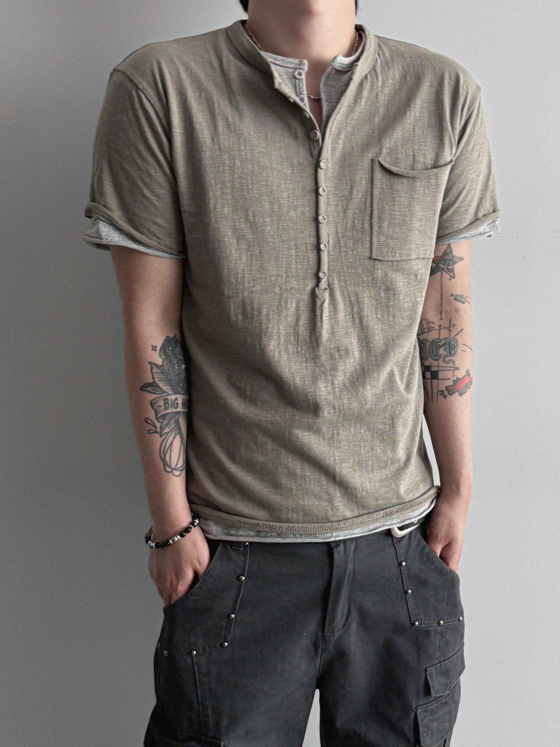 Burton slab henley neck half t