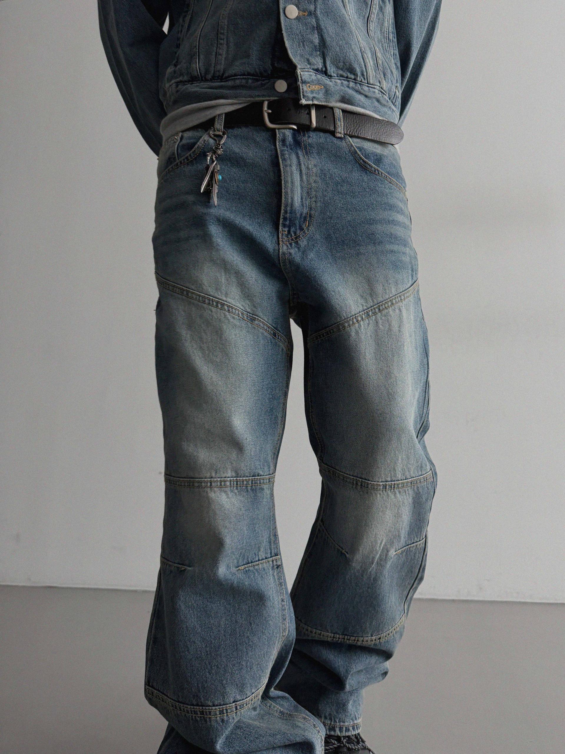 Mabel panel biker flare denim pants