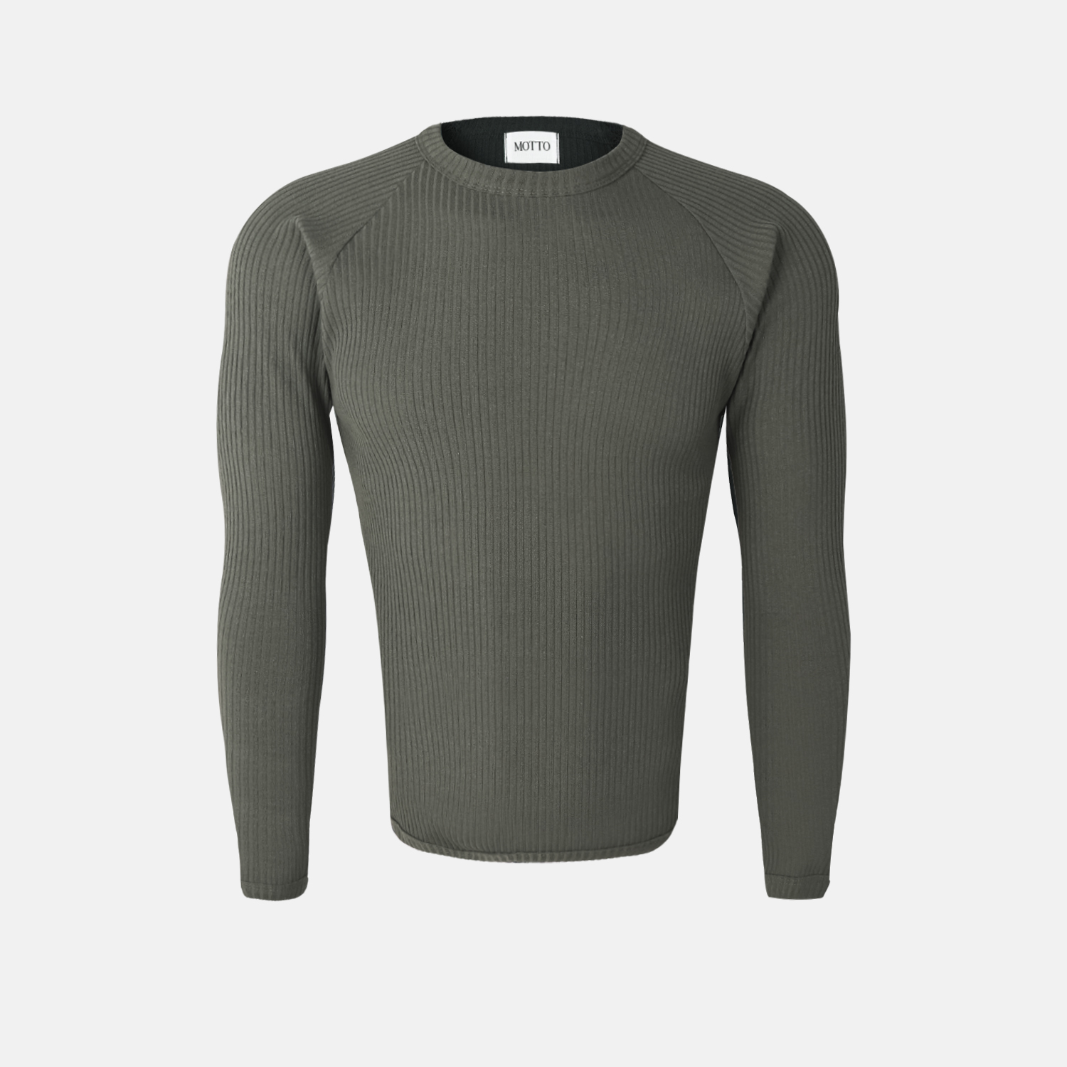 Solid ribbed raglan muscle t