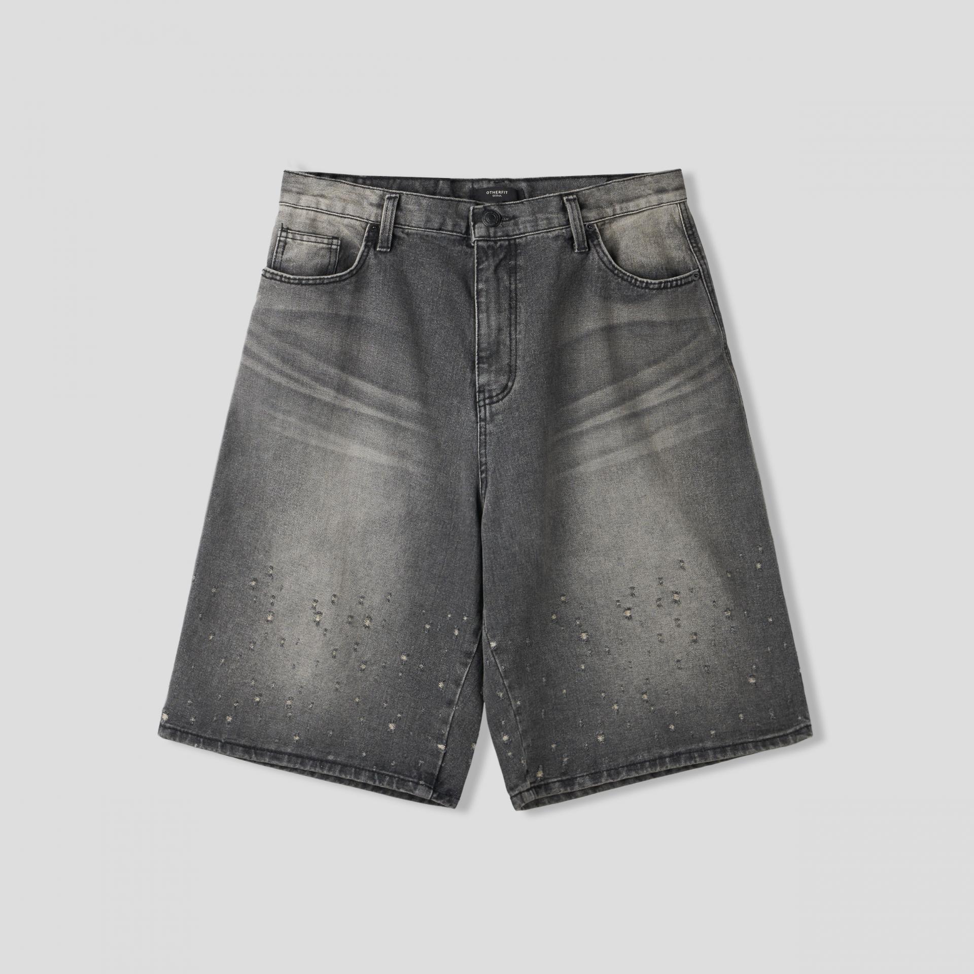 Bullet denim bermuda pants