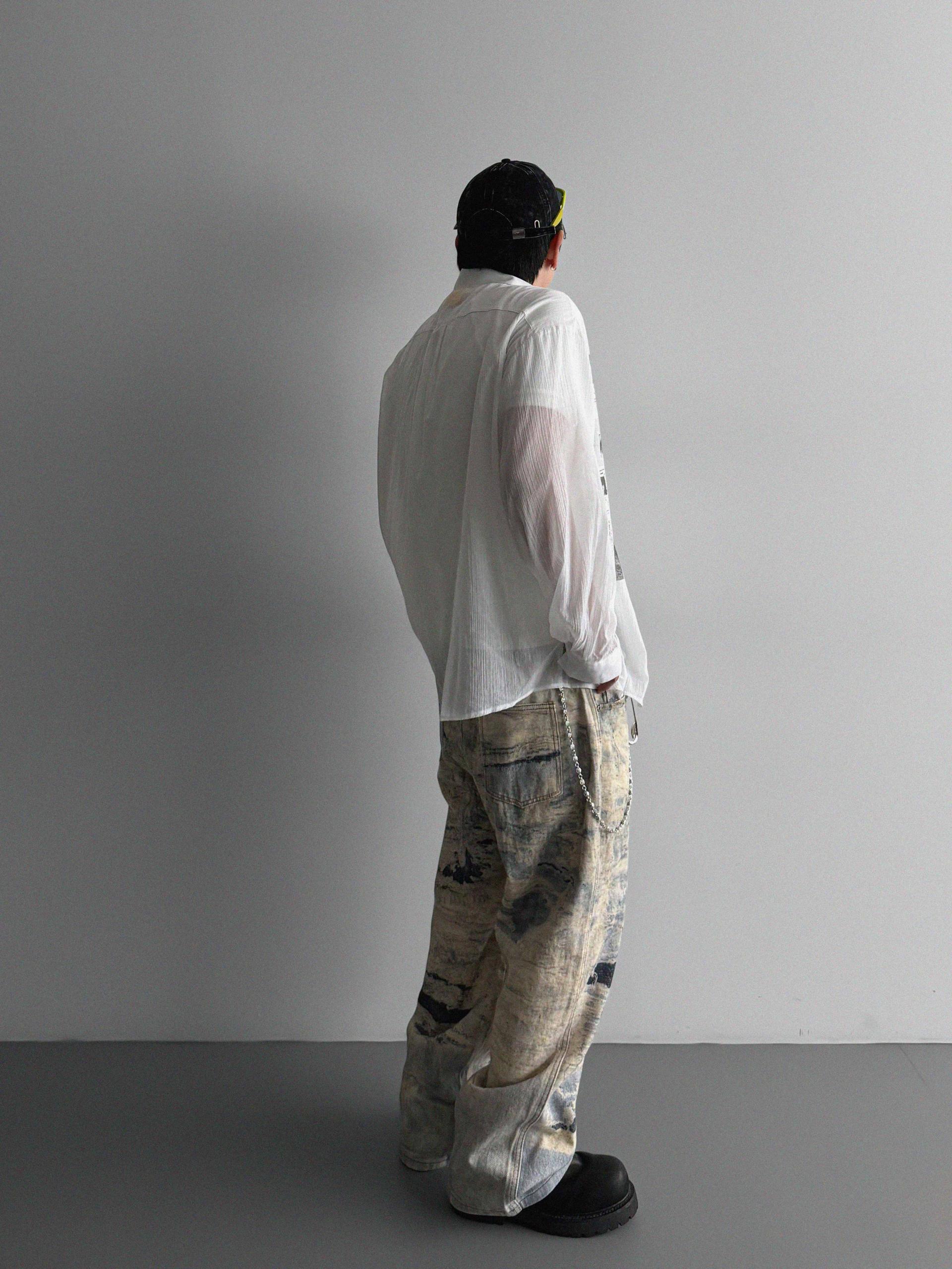 Art digital see-through shirt