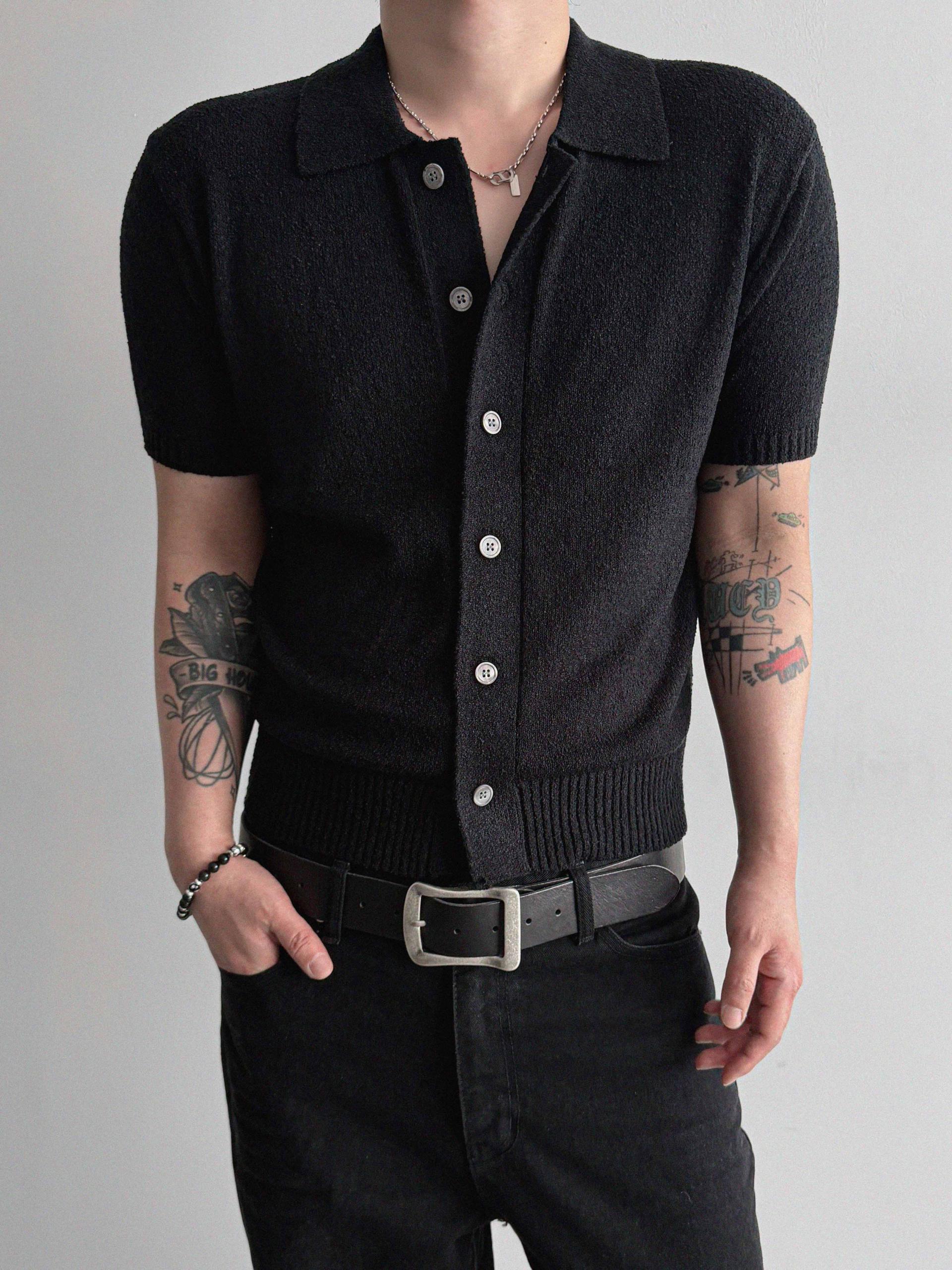 Boksaci boucle half cardigan