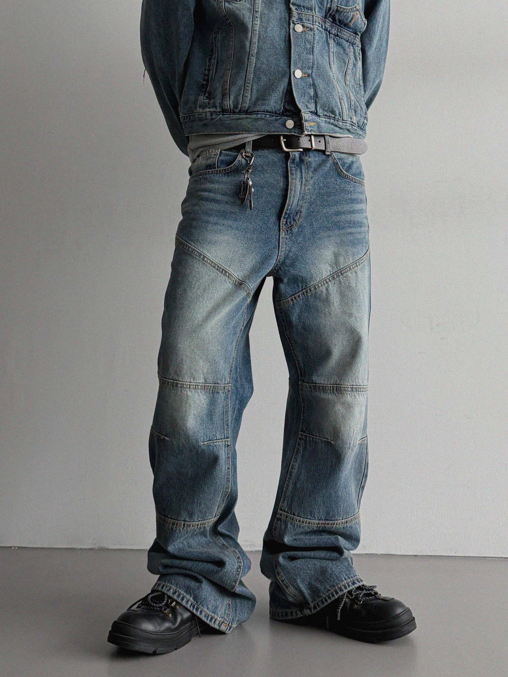 Mabel panel biker flare denim pants