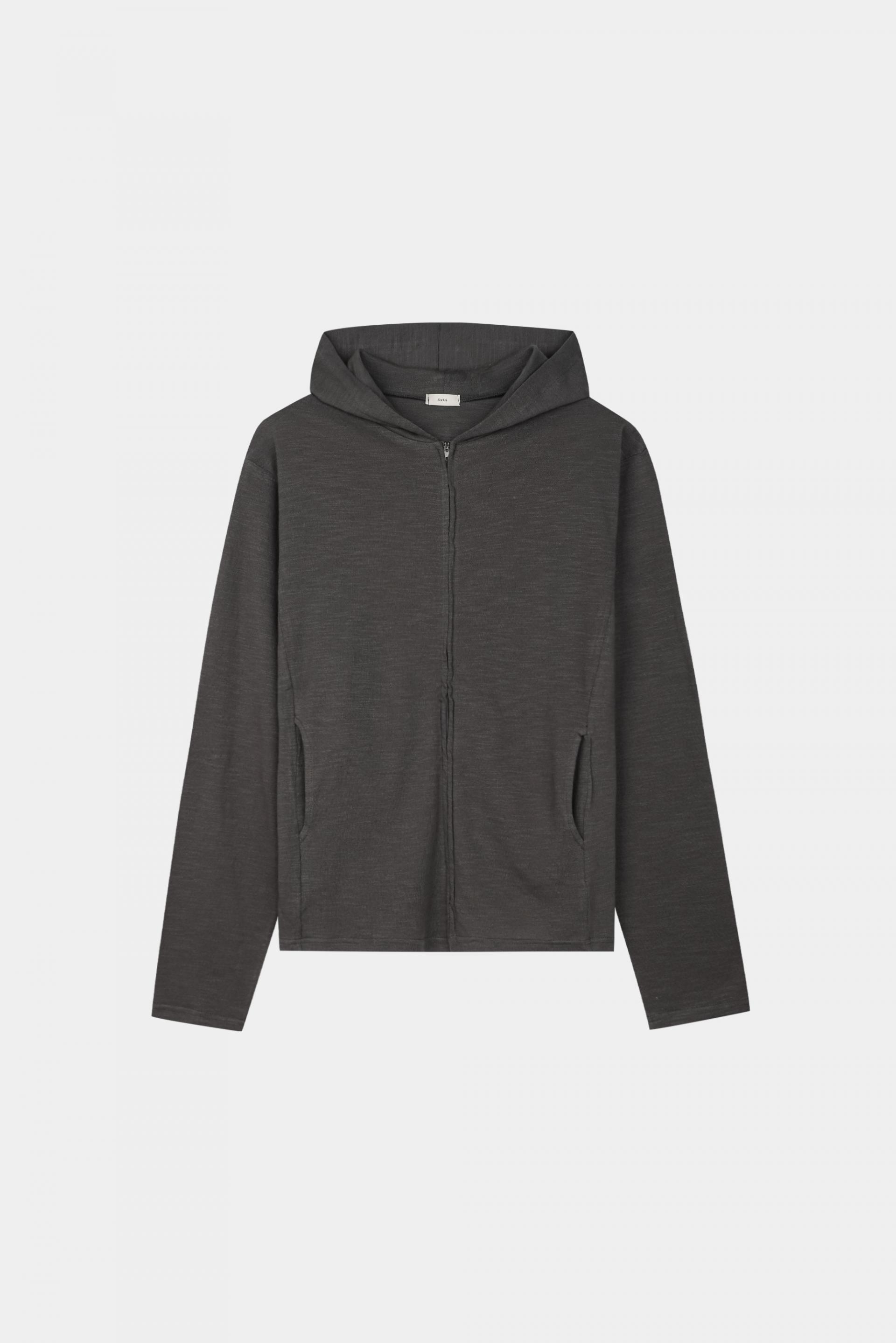 Heize crop hood zip-up