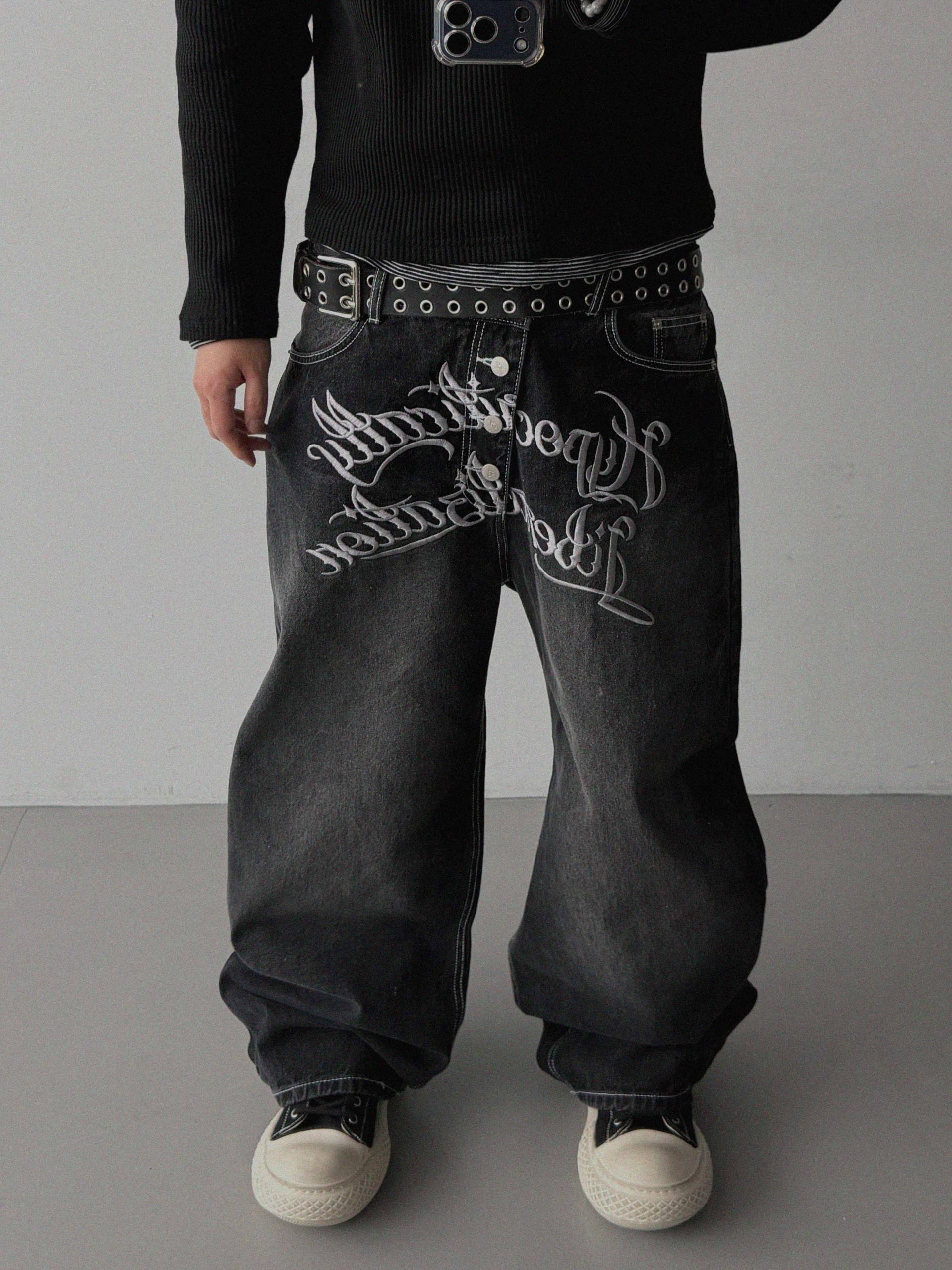 Libera embroidered denim pants