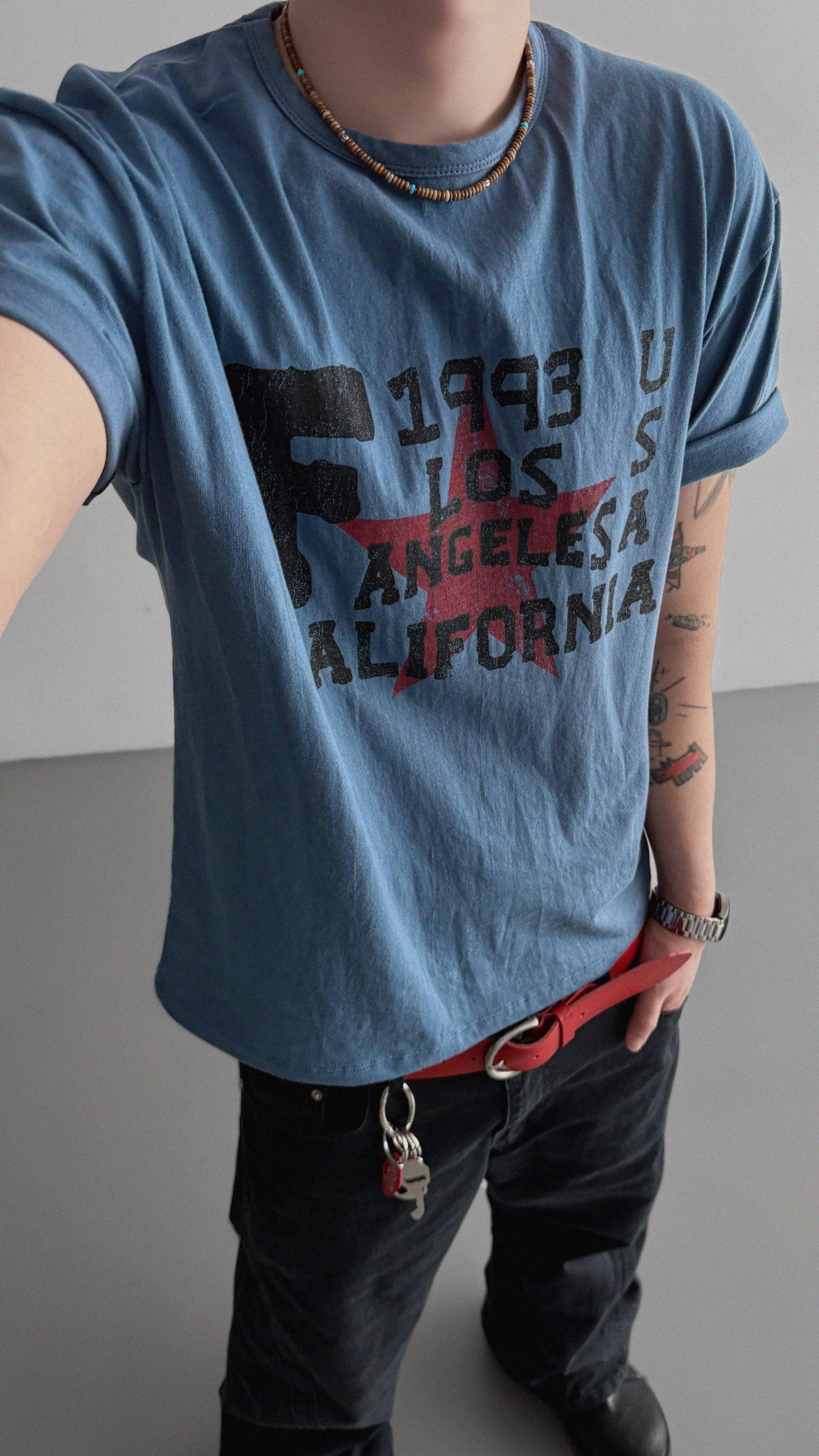 Retro star crop half t