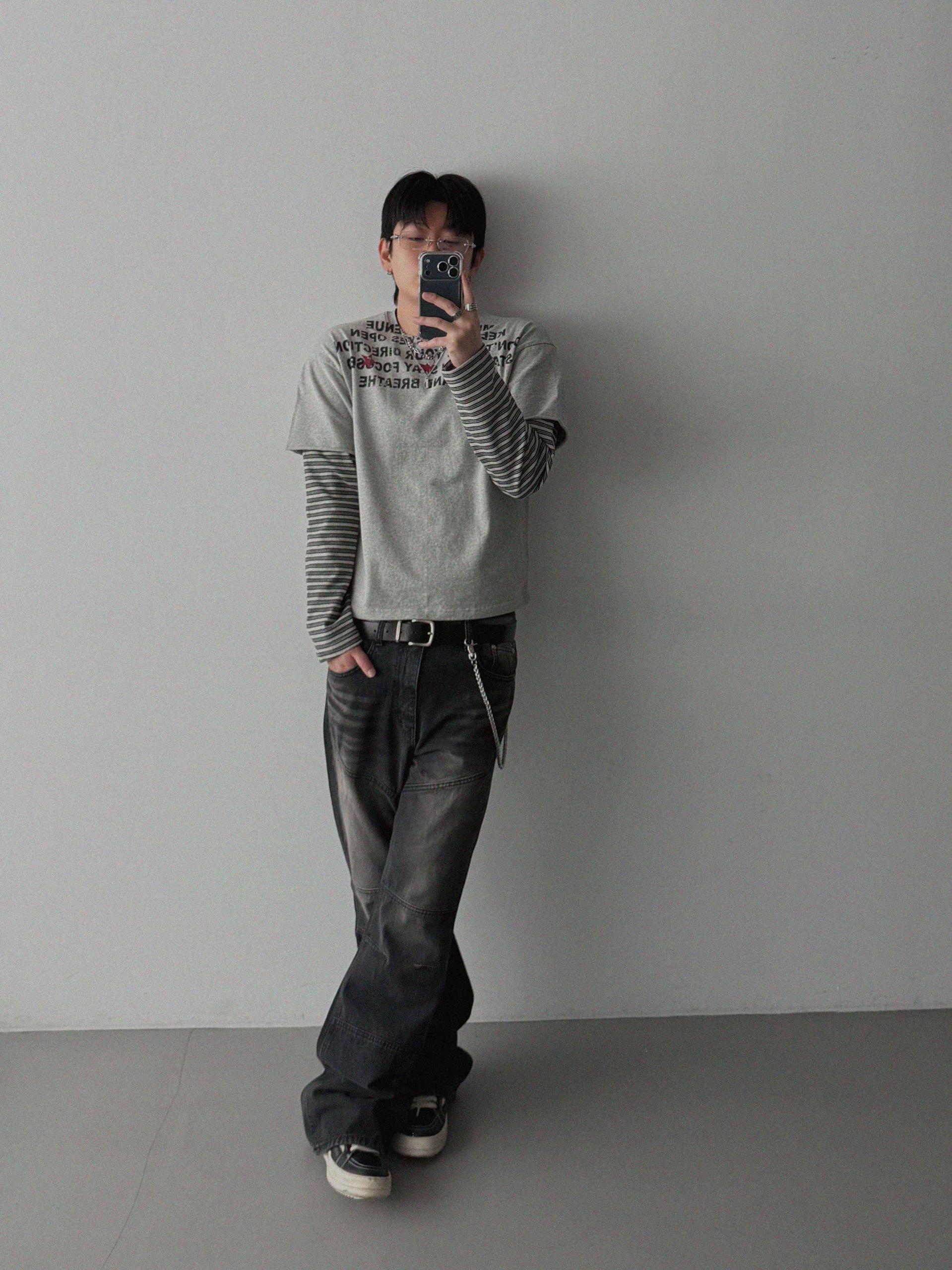 Mabel panel biker flare denim pants