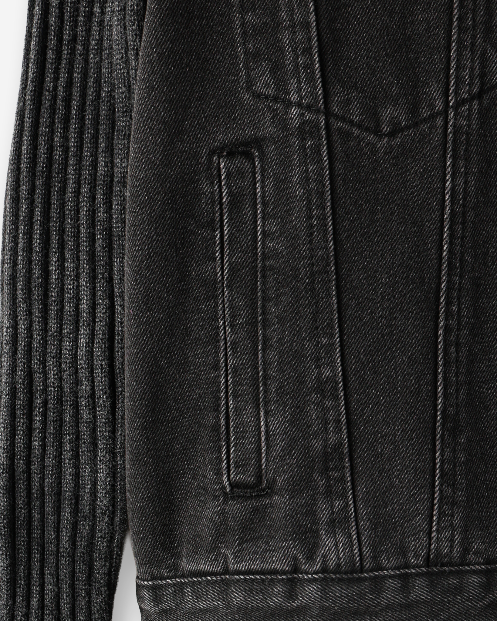 Shadow knit denim crop jacket