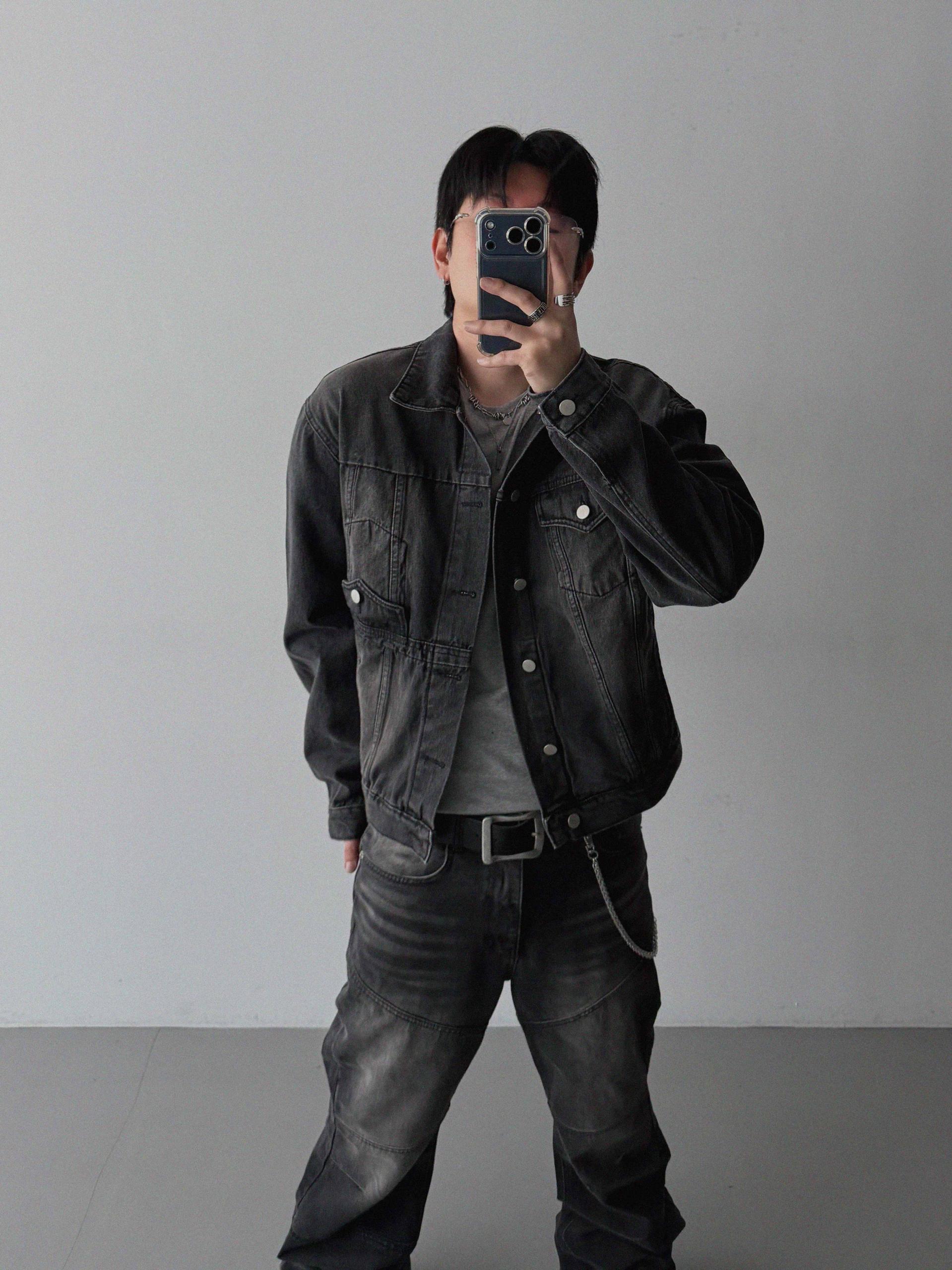 Mabel panel biker flare denim pants