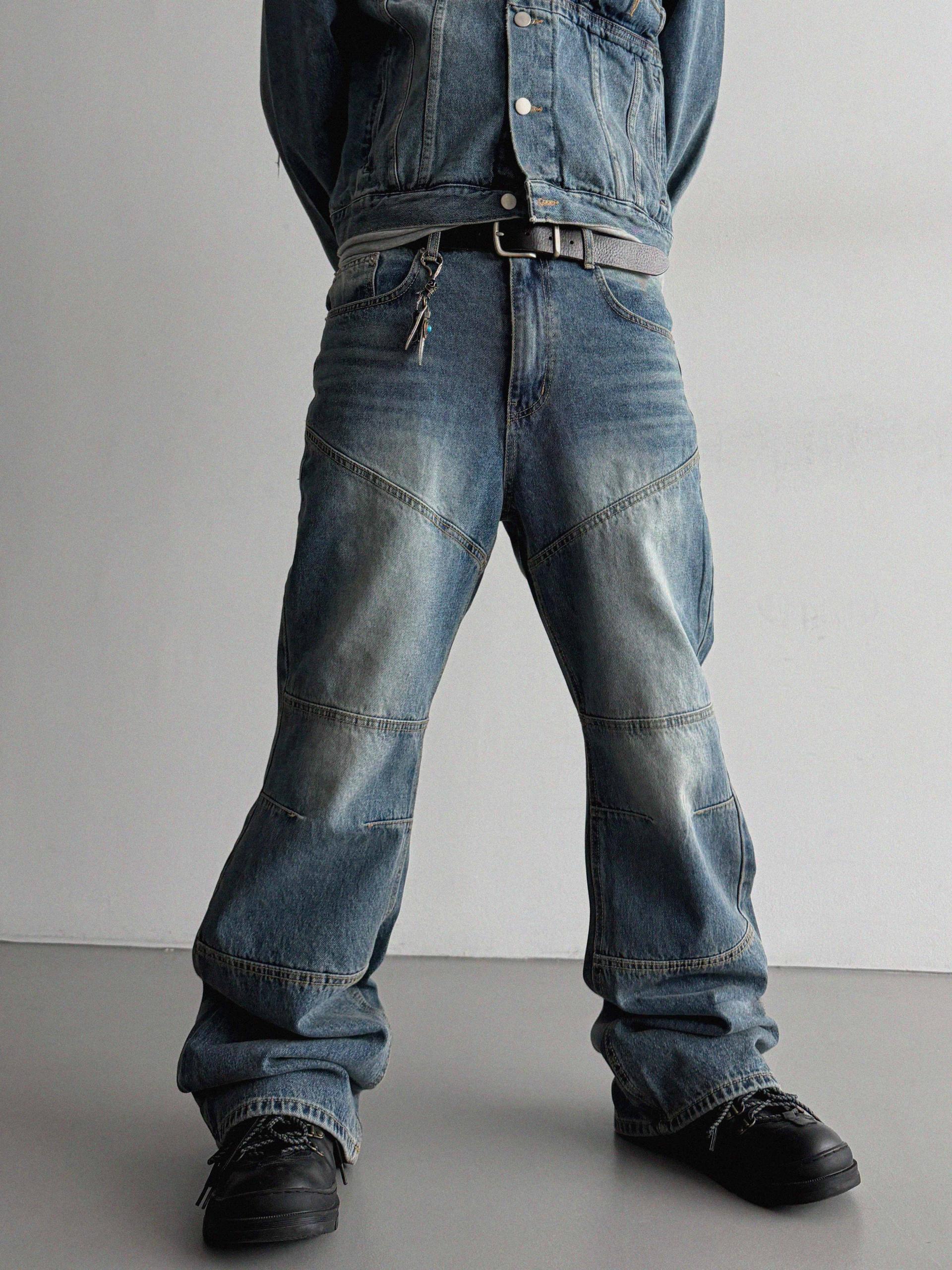 Mabel panel biker flare denim pants