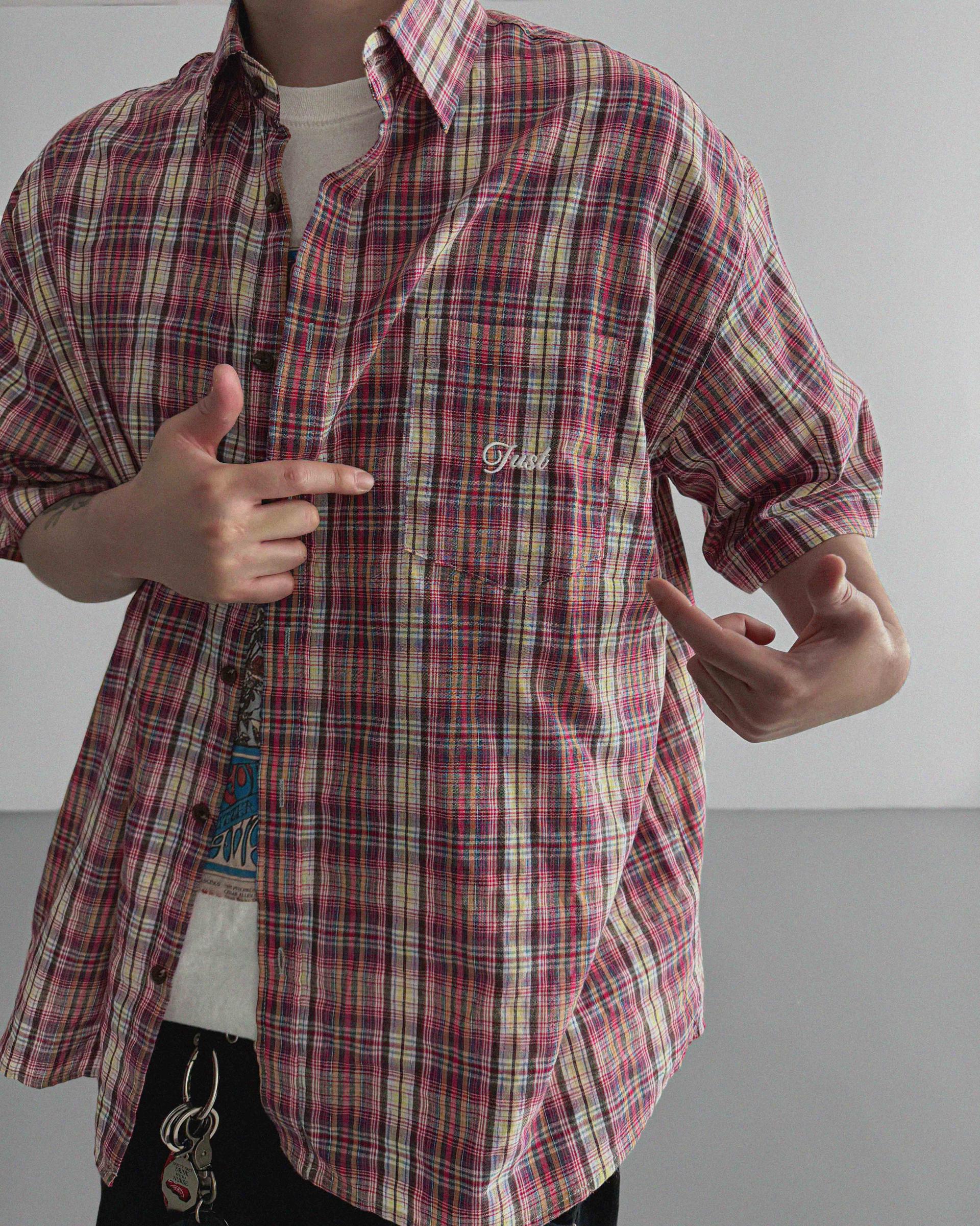 Prepi boxy check half shirt