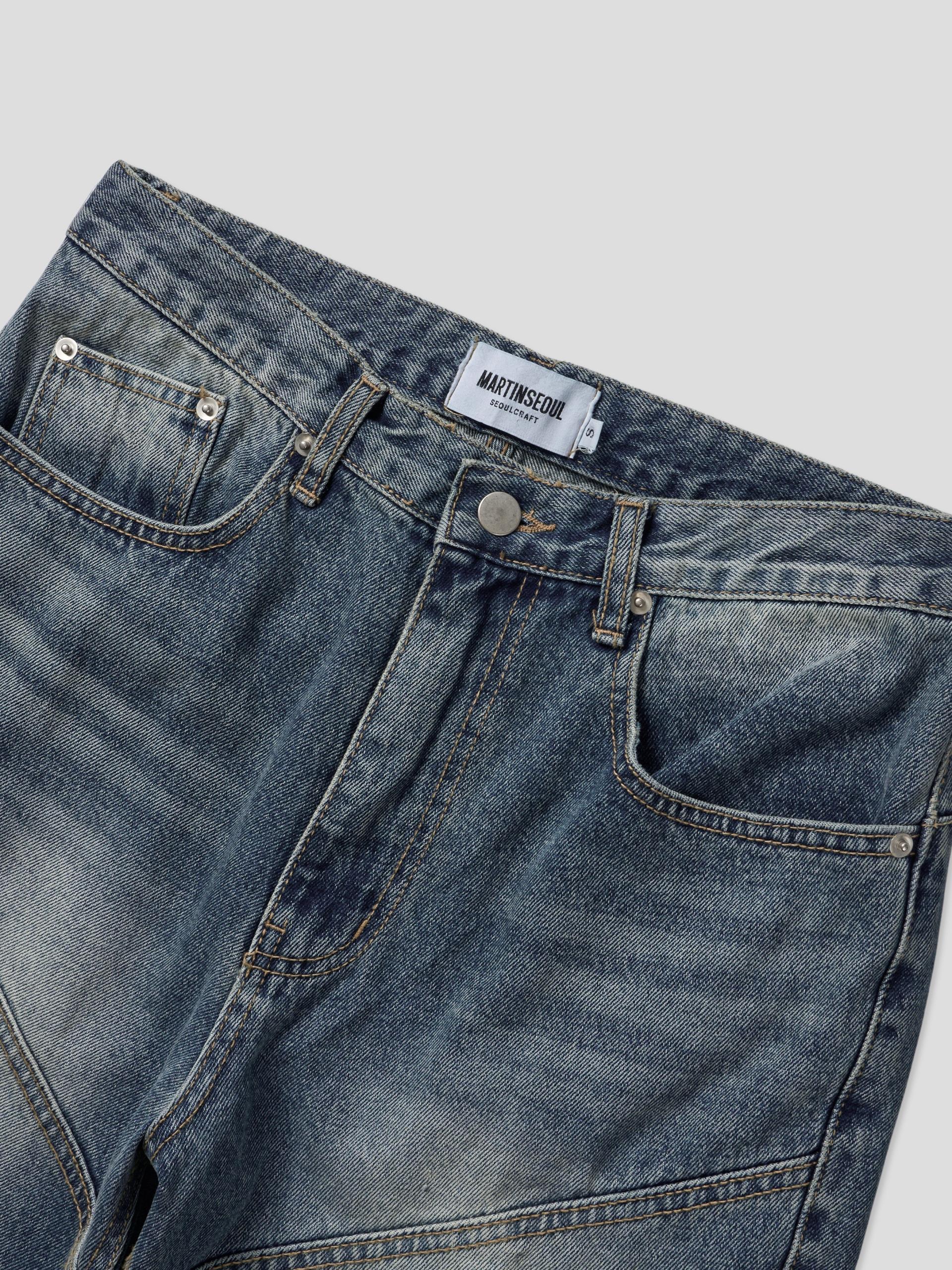 Mabel panel biker flare denim pants