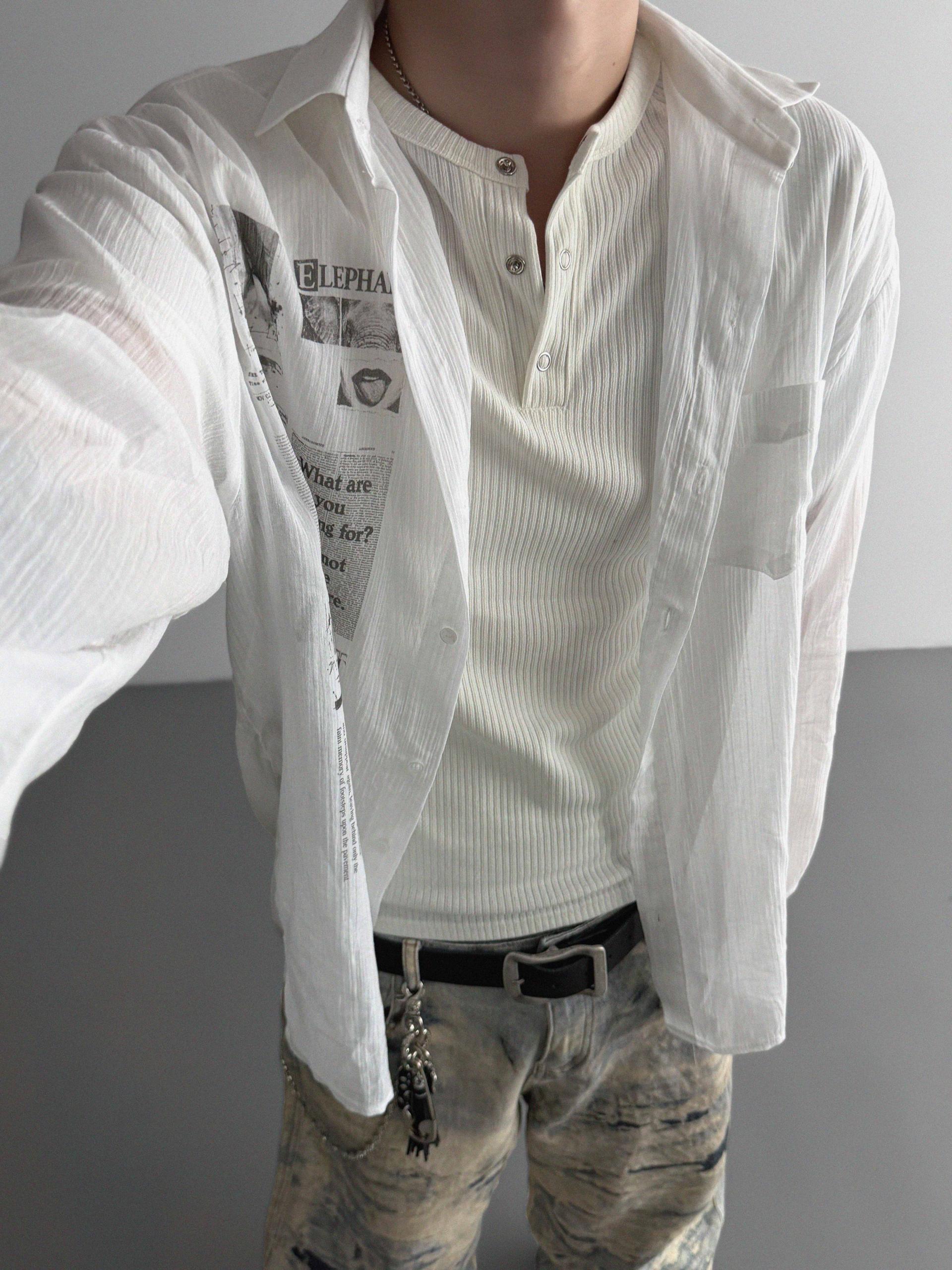 Art digital see-through shirt