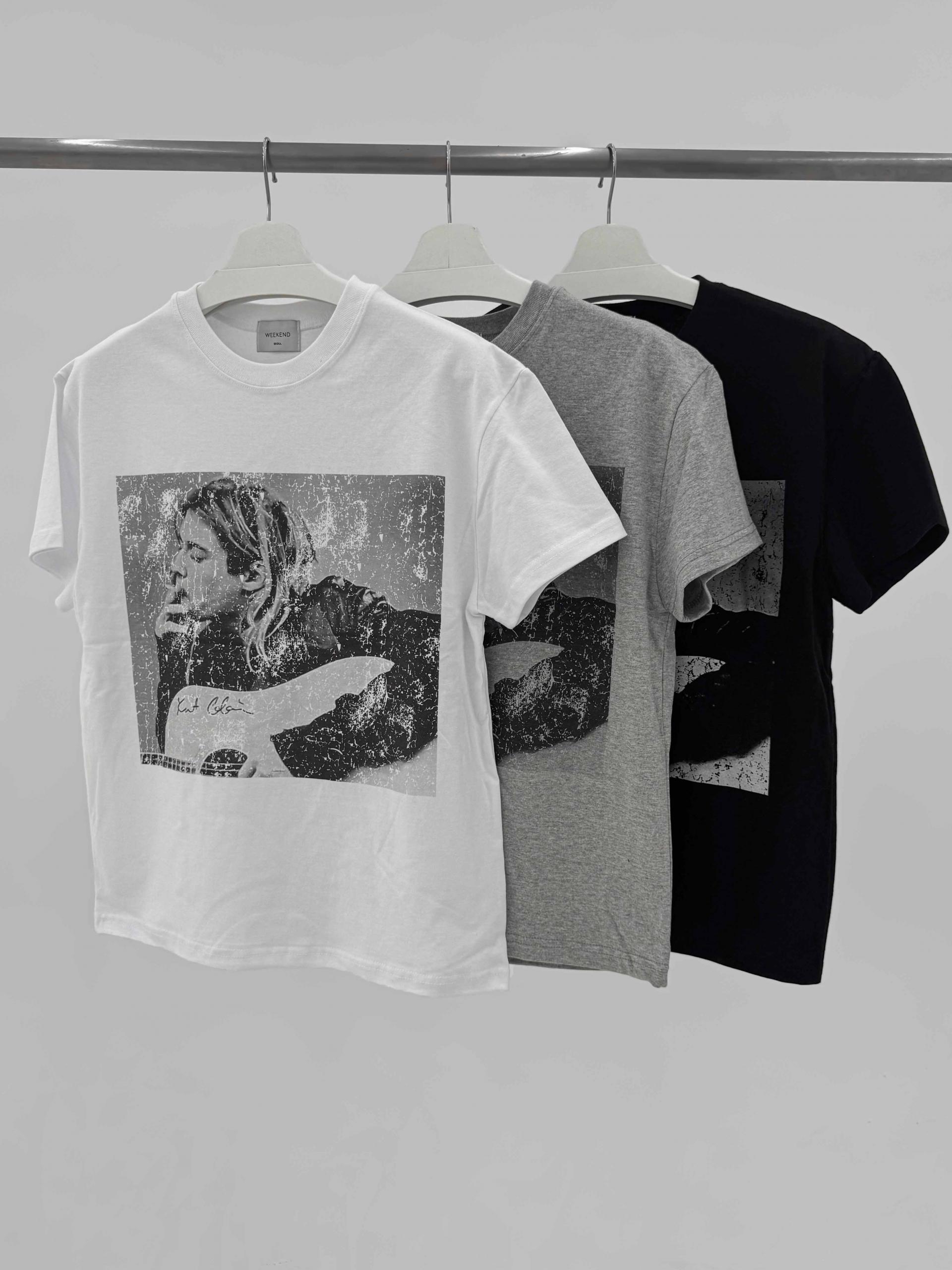 Cut printed muscle half t