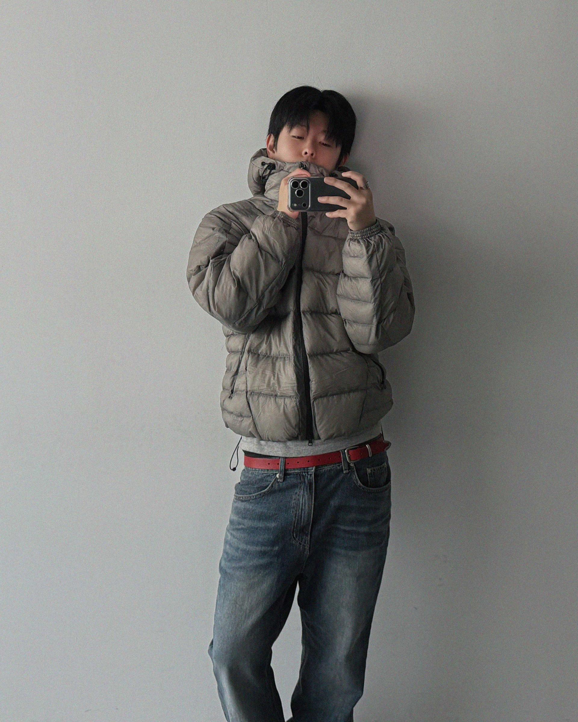 Deep brush flare denim pants