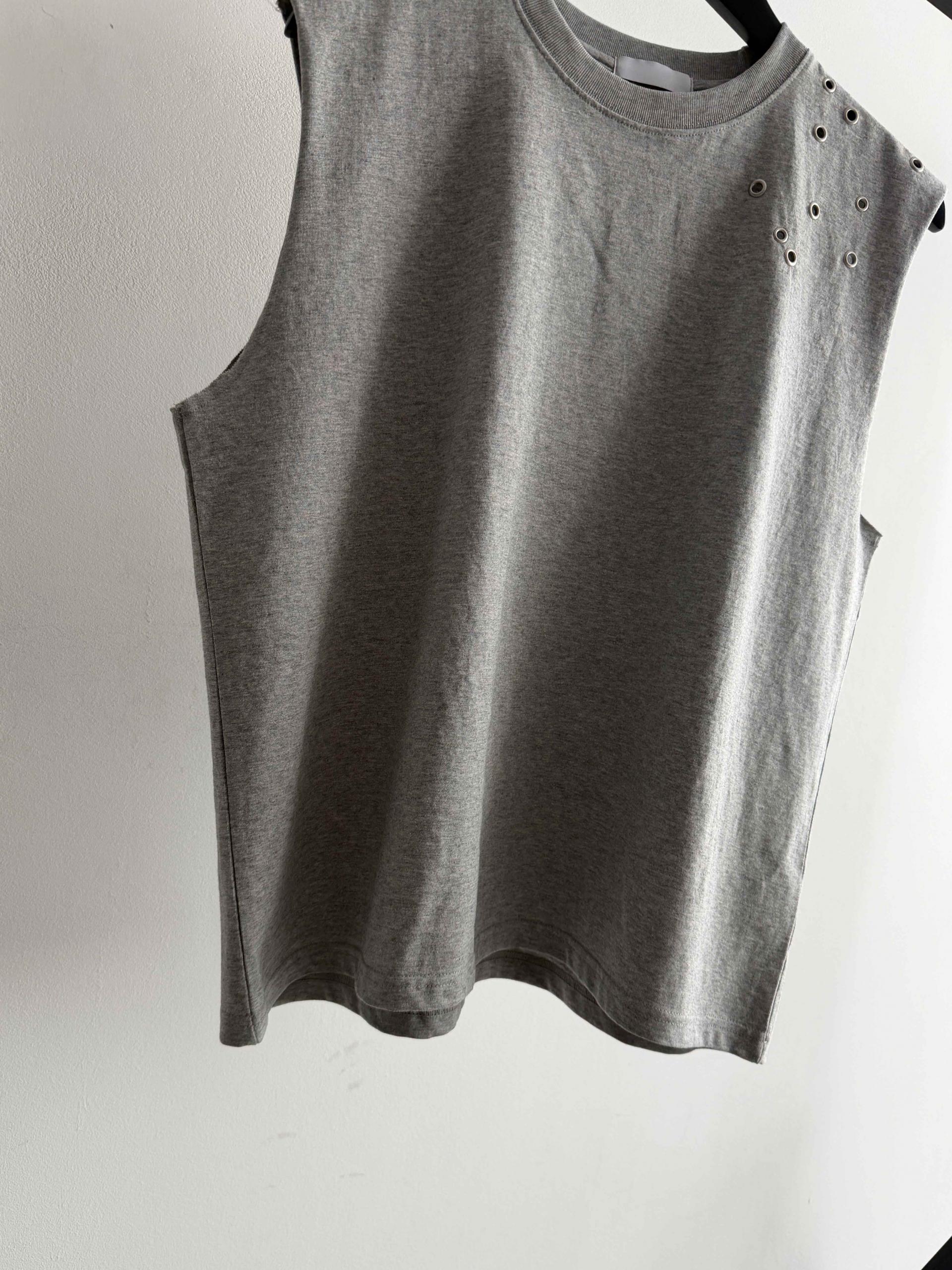 Eyelet shoulder crop sleeveless