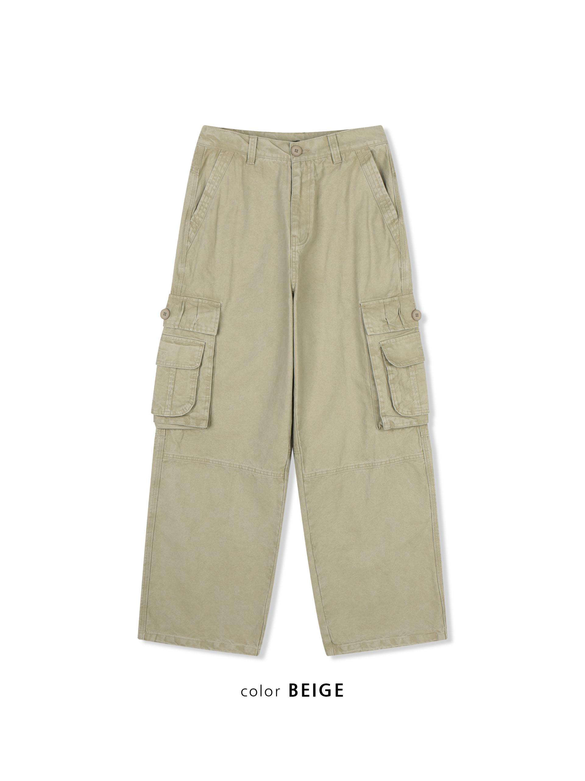 Ampty dyeing wide cargo pants