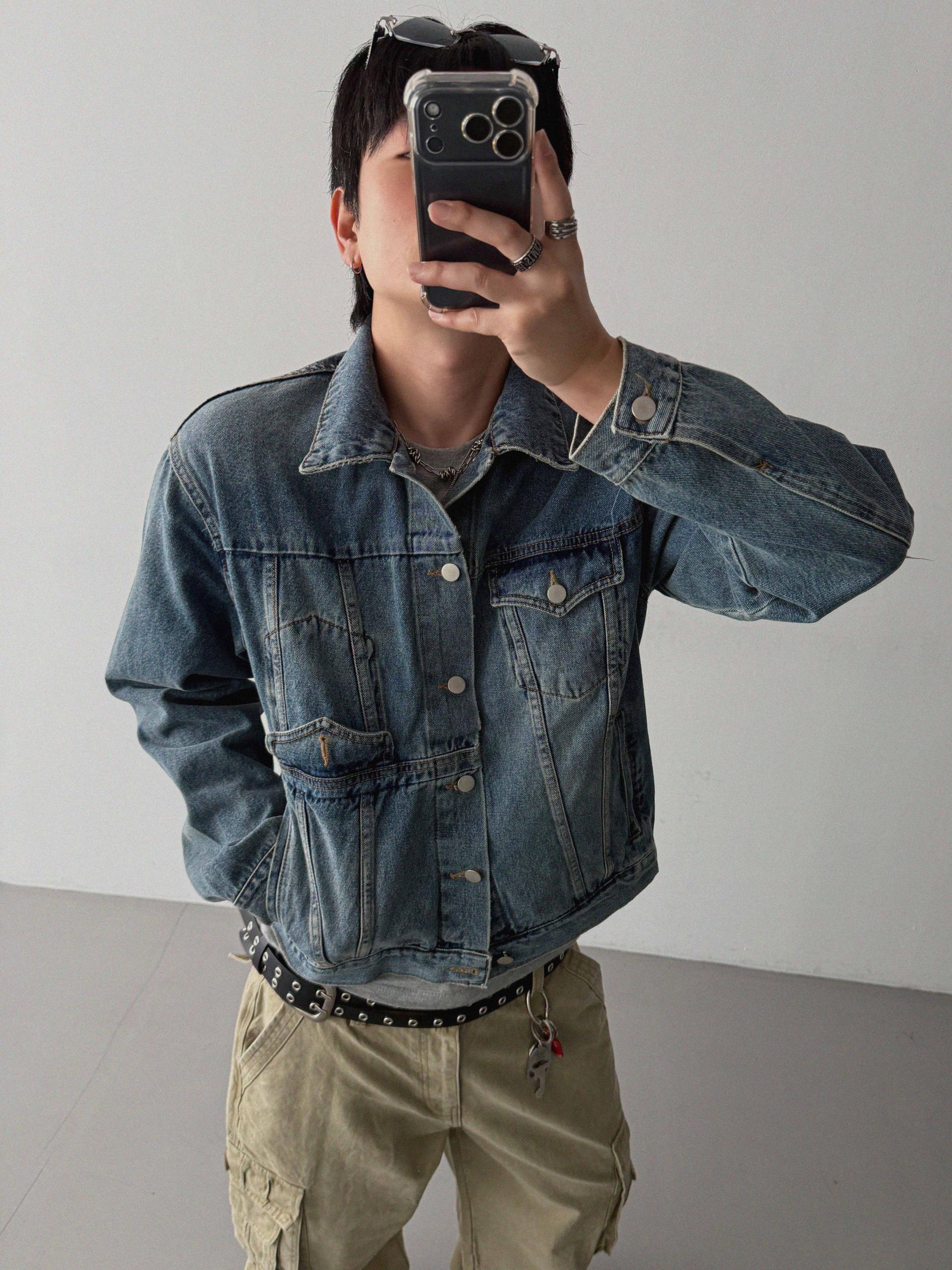 Mabel reverse crop denim jacket